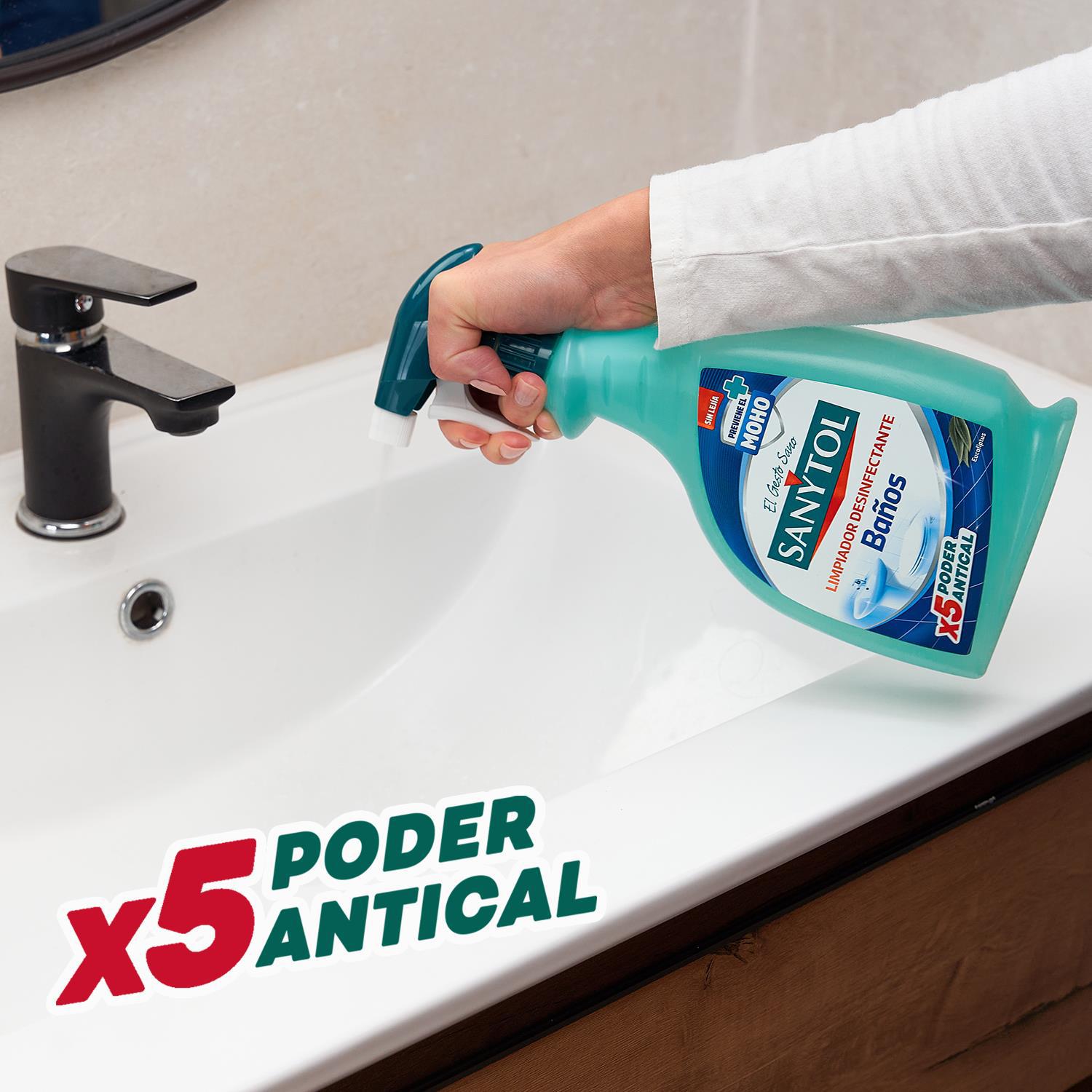 Limpiador desinfectante baños poder antical sin lejía Sanytol 750 ml.
