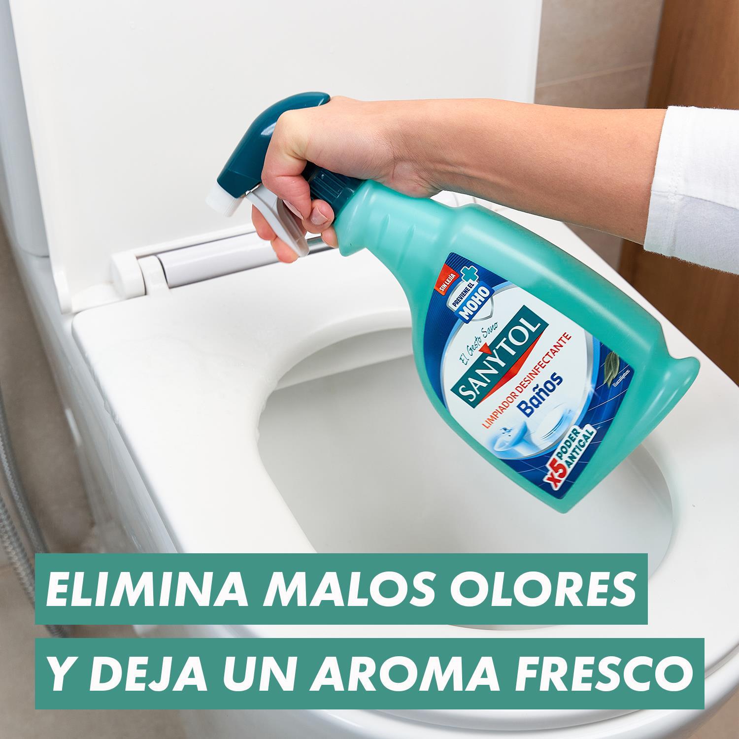 Limpiador desinfectante baños poder antical sin lejía Sanytol 750 ml.