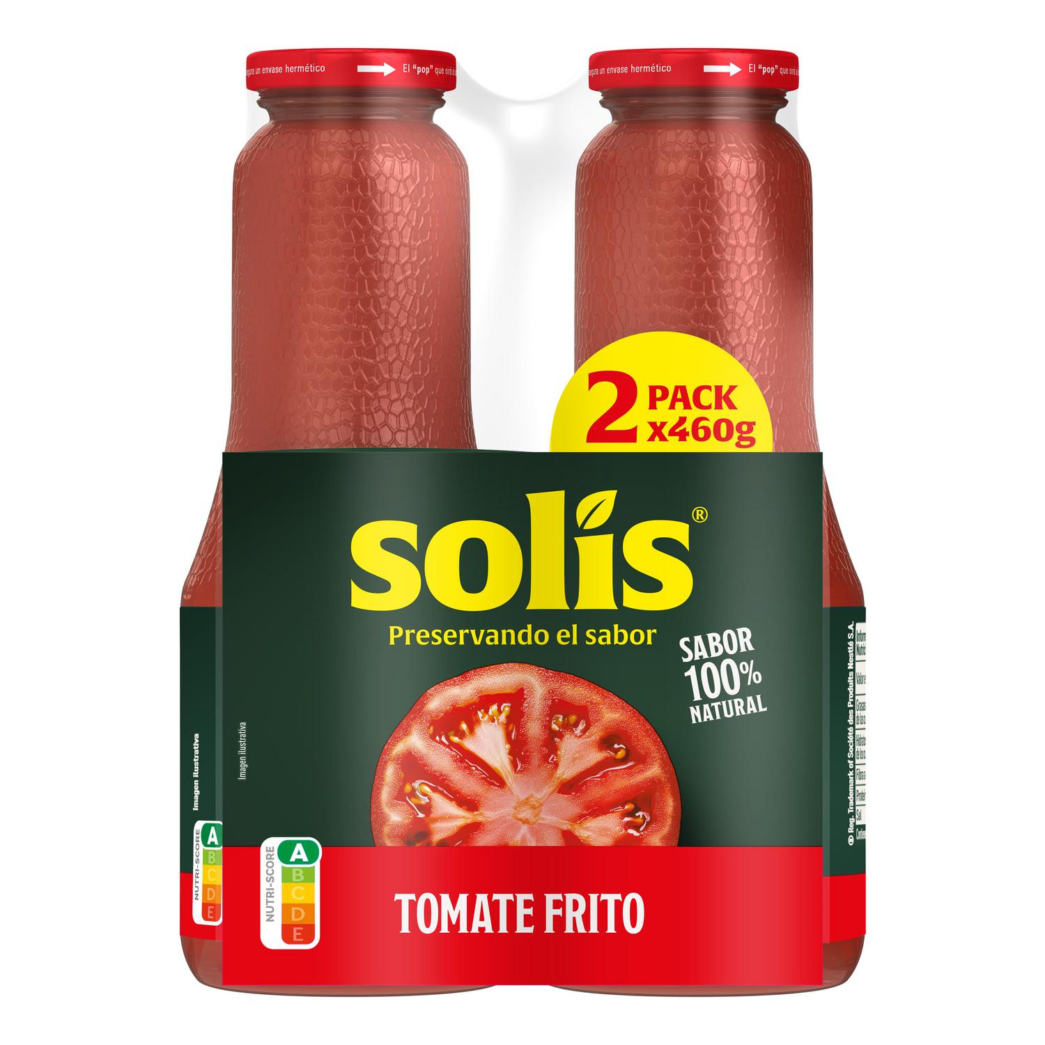 Tomate frito Solís sin gluten pack 2 tarros de 460 g.