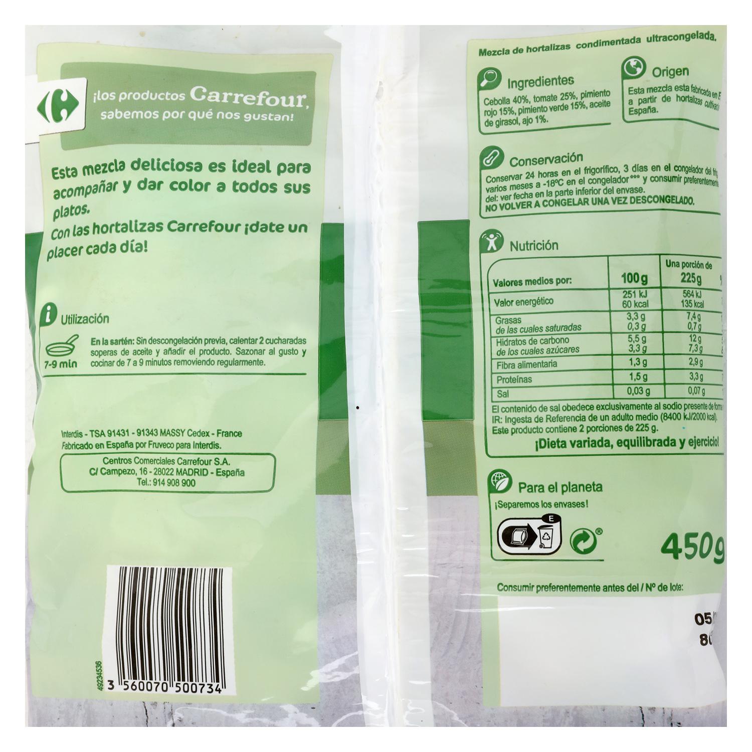 Mezcla para sofrito Carrefour 450 g.