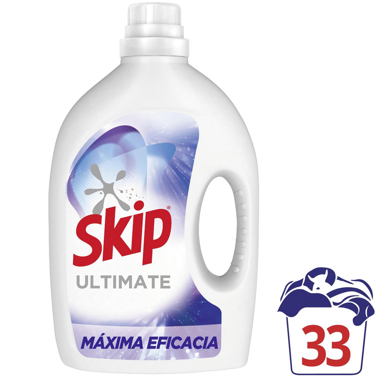 Detergente líquido máxima eficacia Skip 33 lavados.