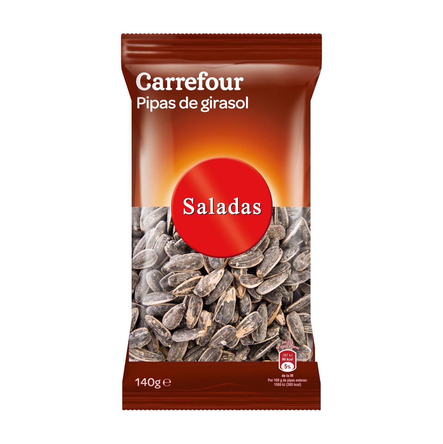 Pipas de girasol saladas Carrefour 140 g.