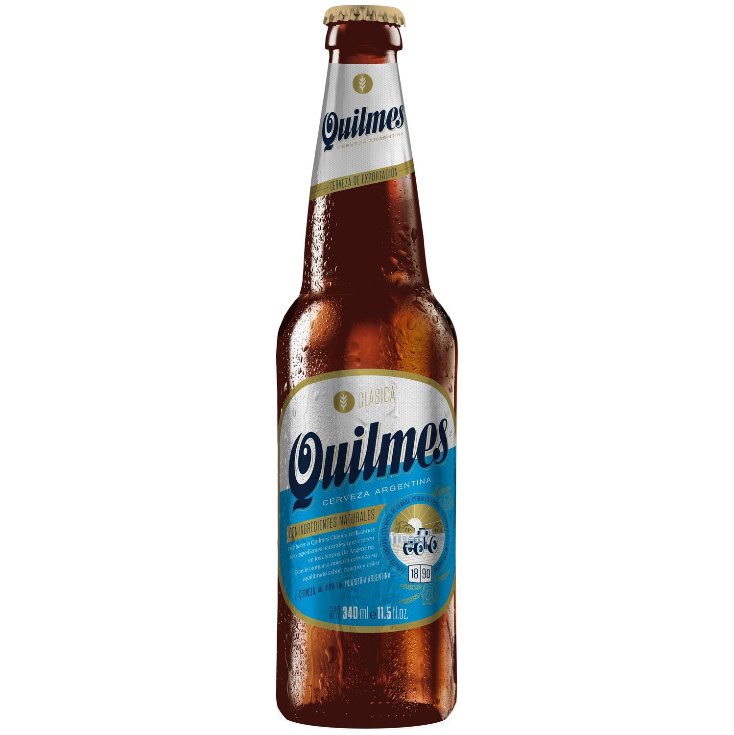 Cerveza rubia Quilmes botella 34 cl.