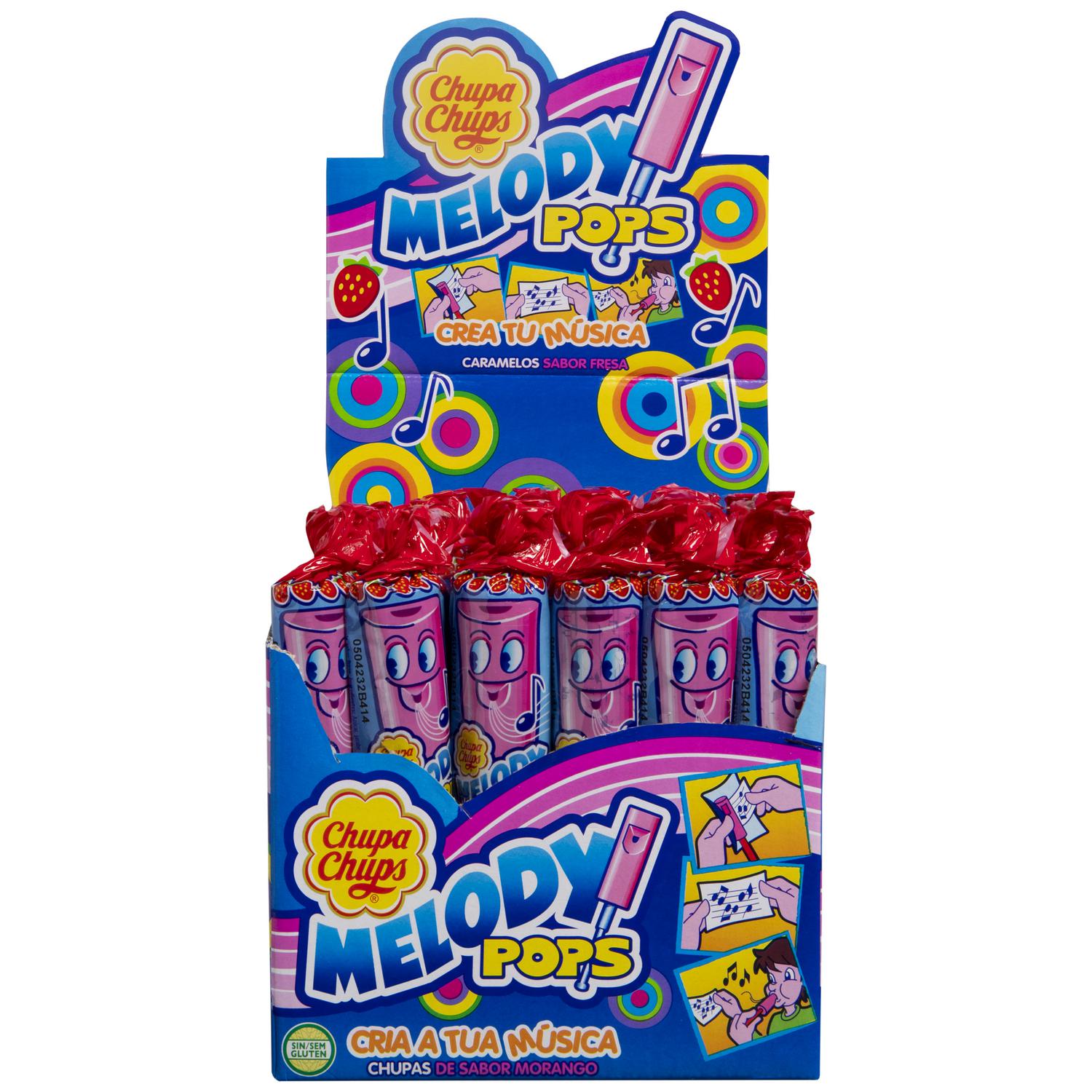 Caramelo con palo sabor fresa Melody Pops Chupa Chups 15 g.