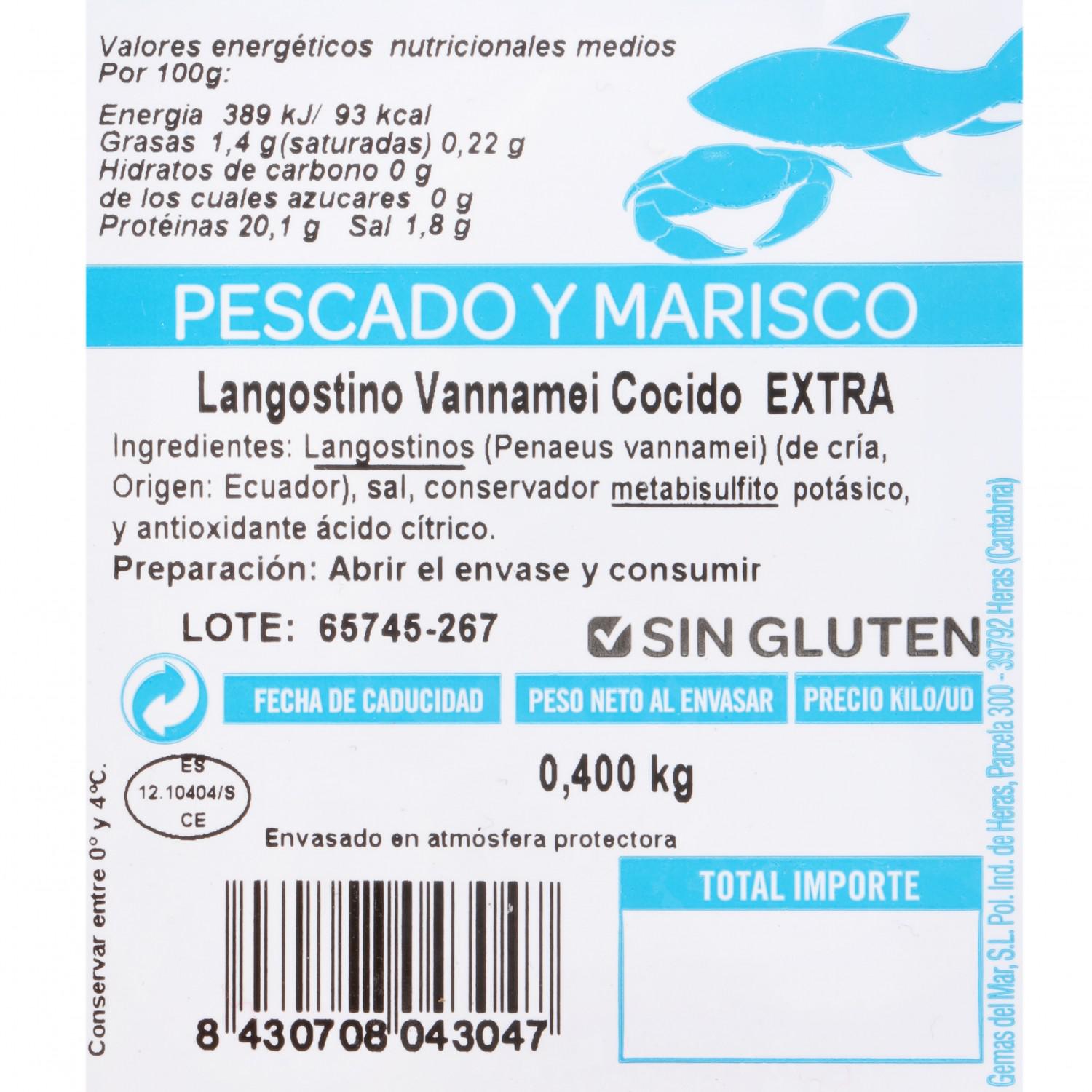 Langostino cocido (30/40 ud) 400 g