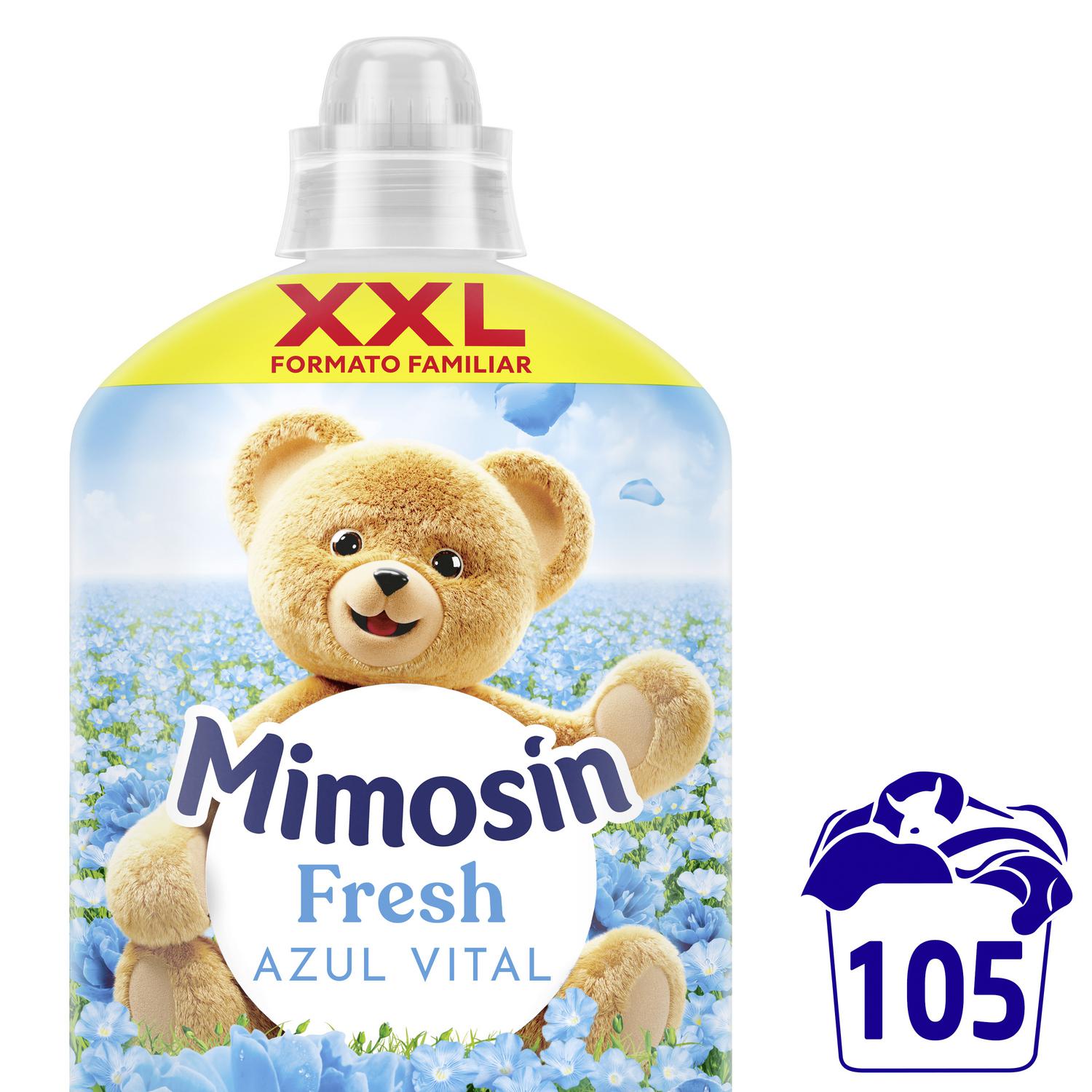 Suavizante concentrado azul vital Mimosín 105 lavados.