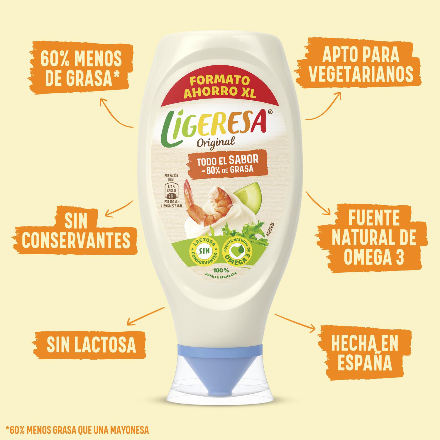 Salsa Ligeresa sin lactosa envase 580 ml.