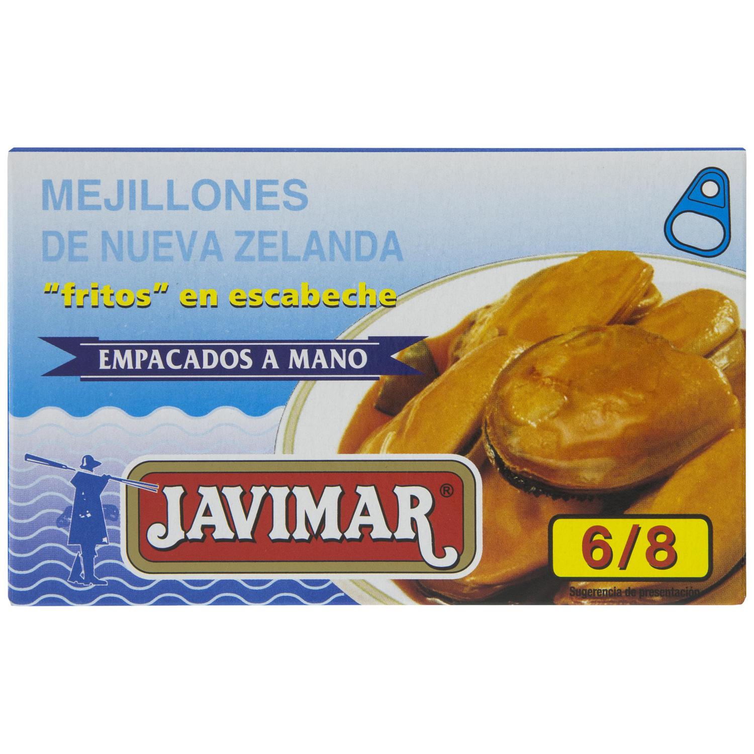 Mejillones fritos en escabeche 6/8 Javimar 47 g.