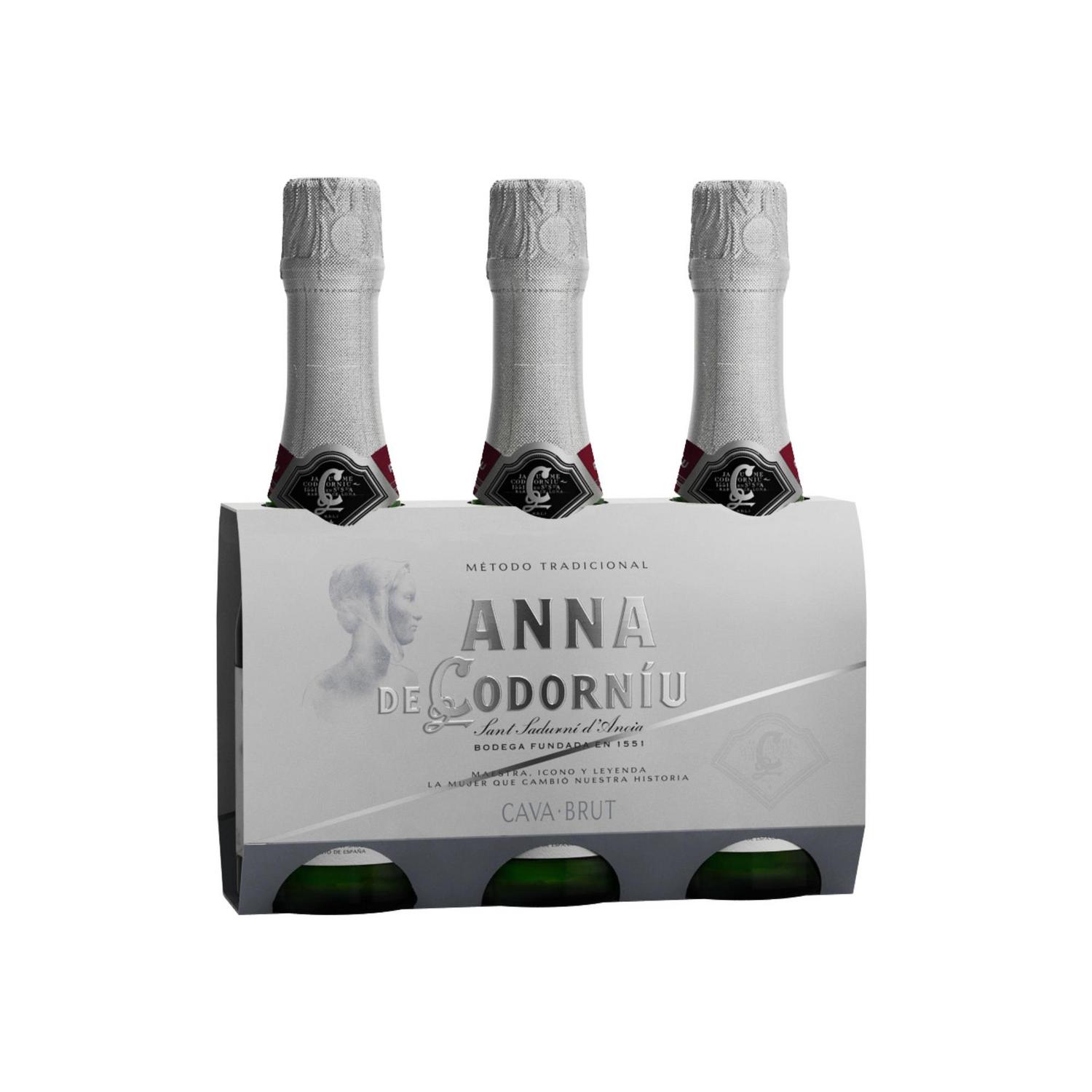 Cava Codorníu-Anna brut pack de 3 botellas de 20 cl.