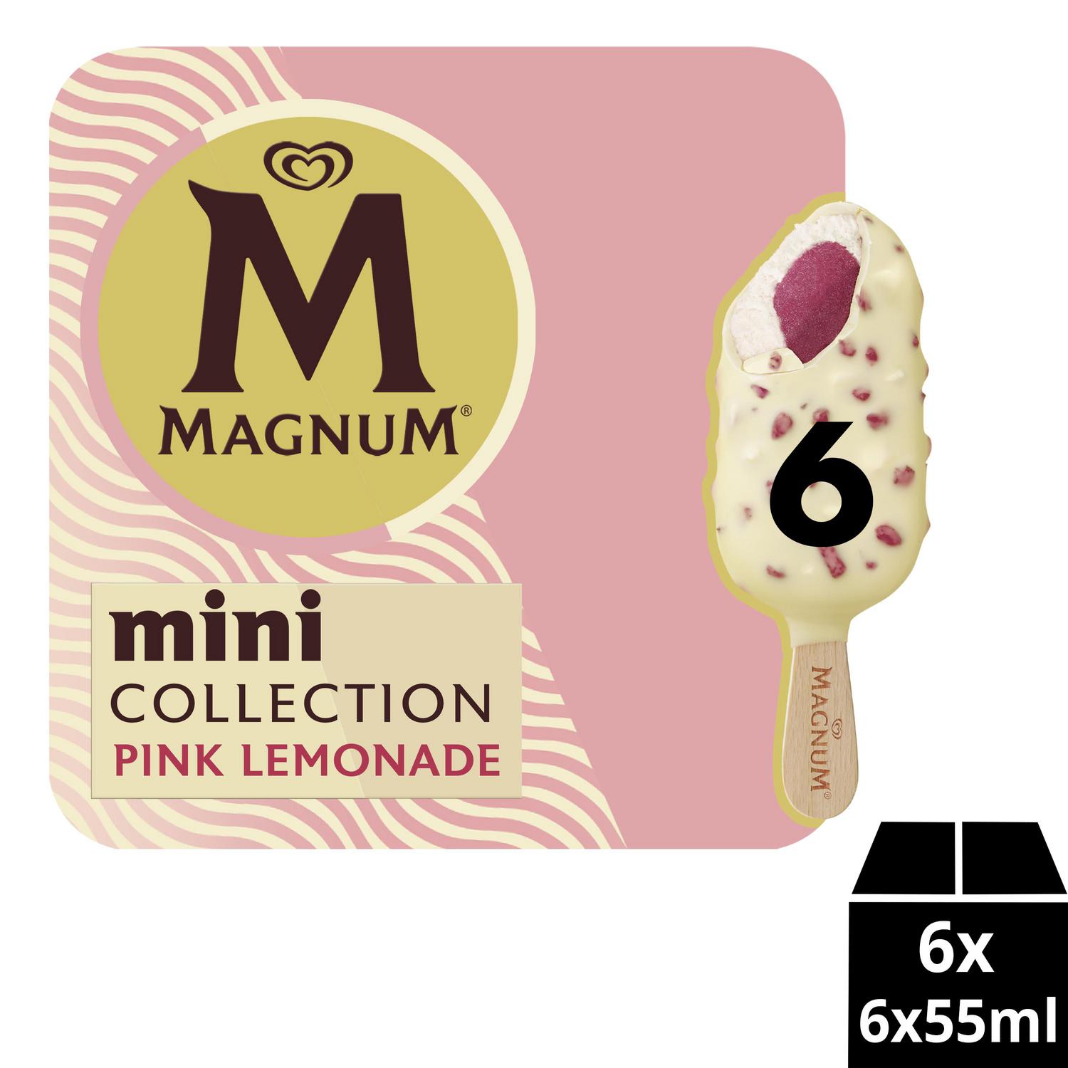 Mini bombón helado sabor pink lemonade Euphoria Magnun 6 ud.