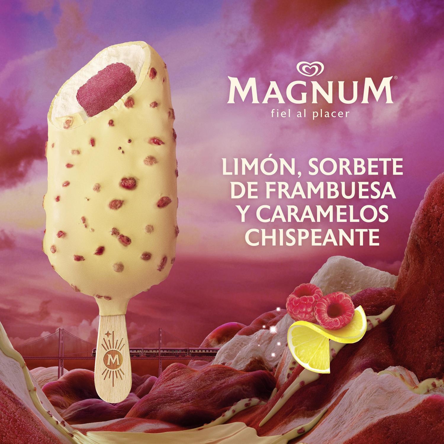 Mini bombón helado sabor pink lemonade Euphoria Magnun 6 ud.