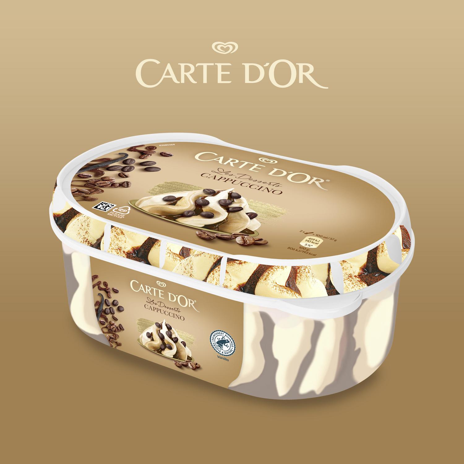 Helado de cappuccino Les Desserts Carte d'Or 825 ml.