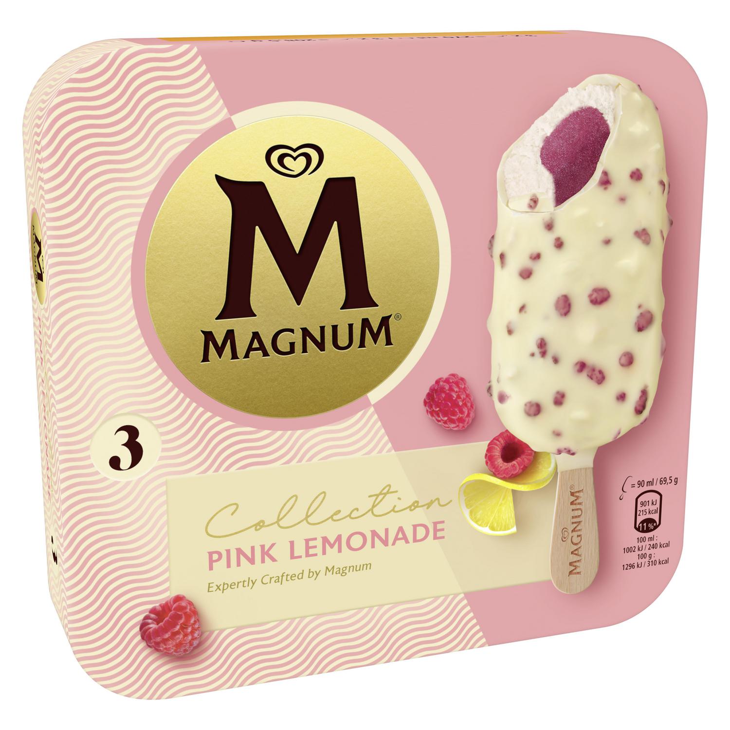 Mini bombón helado sabor pink lemonade Euphoria Magnum 3 ud.