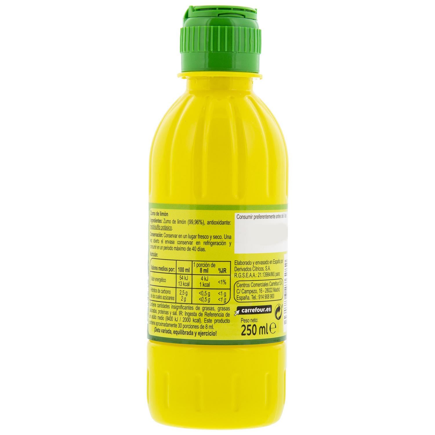 Aderezo de limón exprimido Carrefour 250 ml.