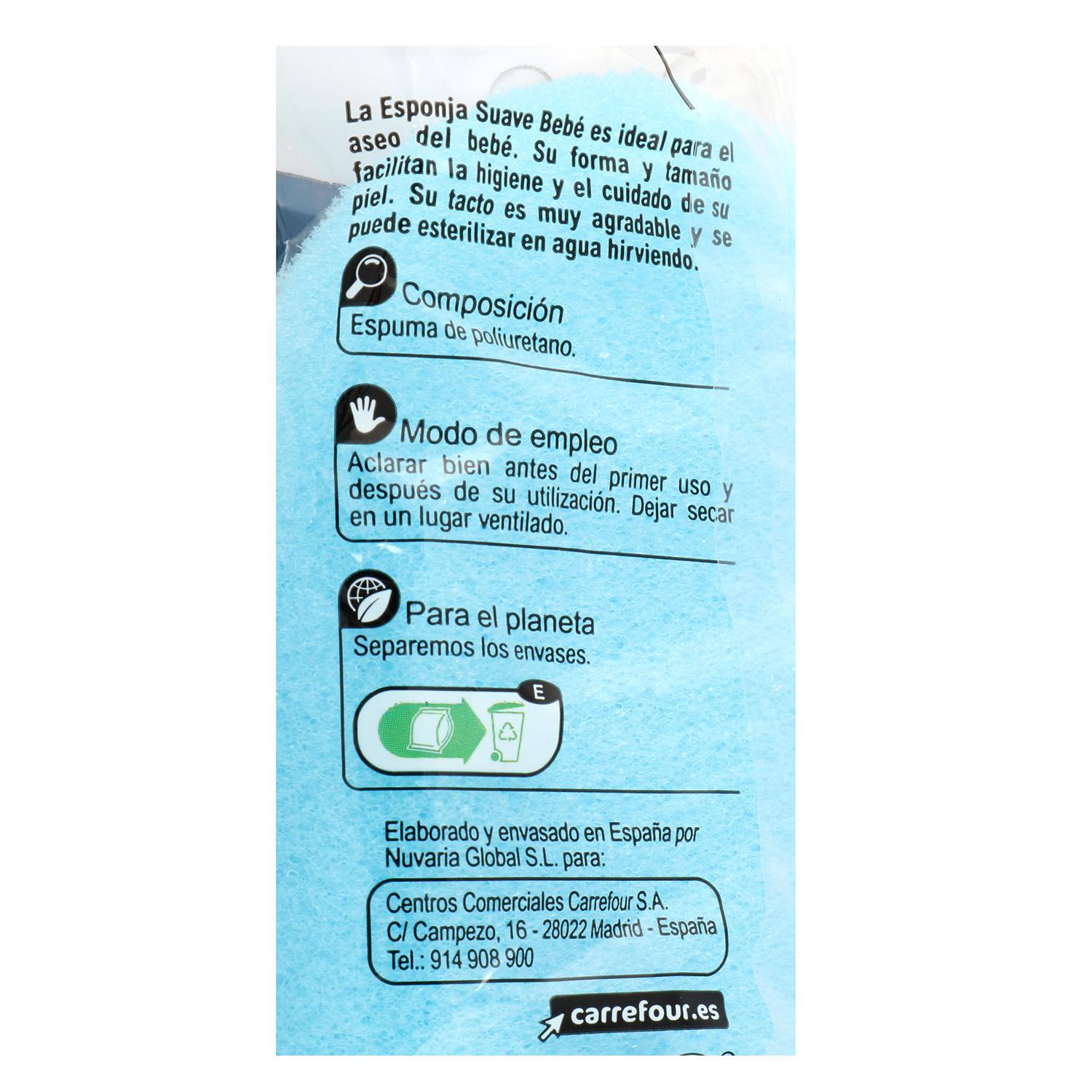 Esponja suave bebé Carrefour 1 ud.