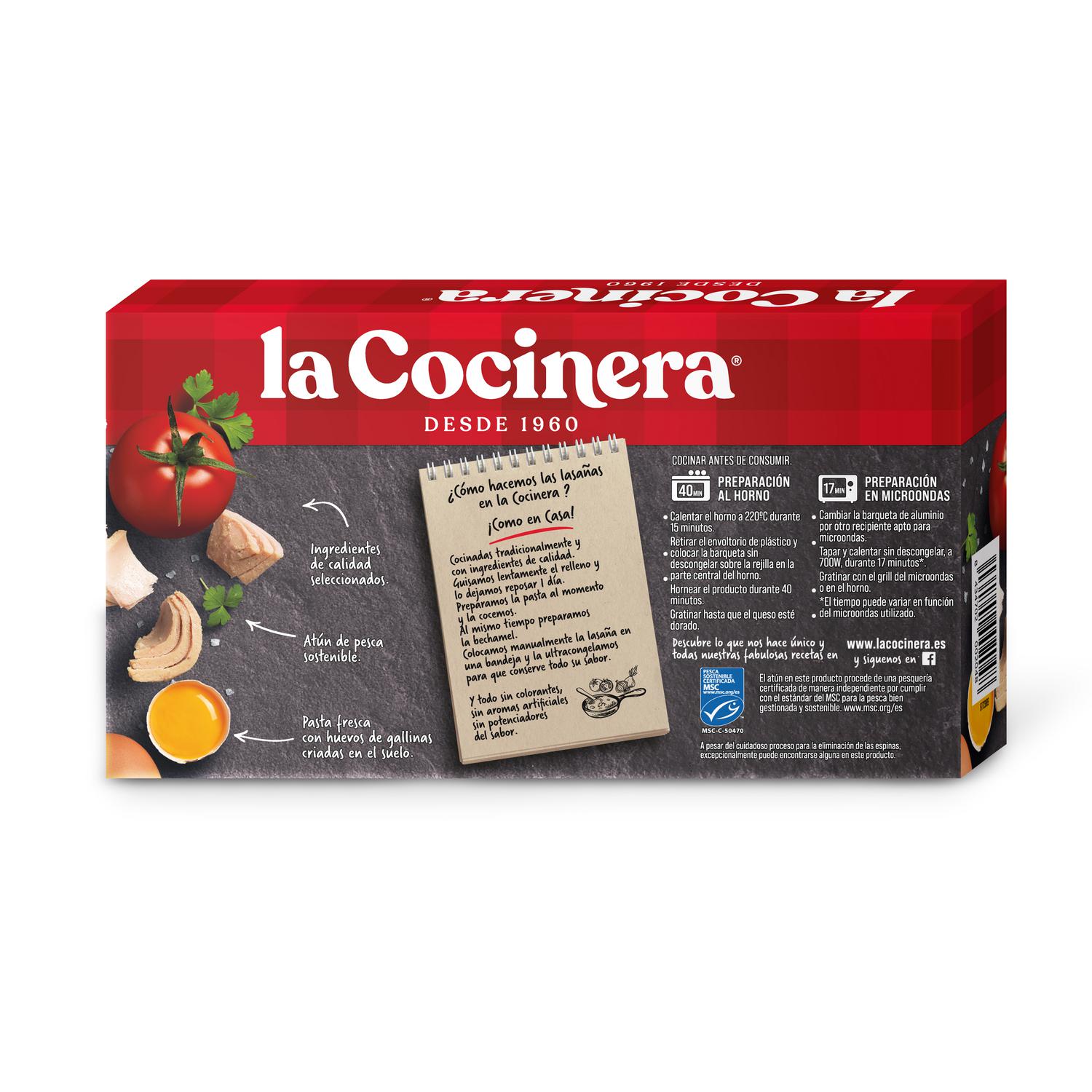 Lasaña de Atún La Cocinera 500 g.