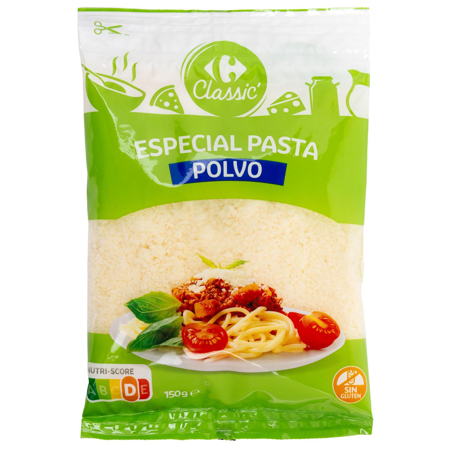 Queso en polvo especial pasta Carrefour Classic sin gluten 150 g.