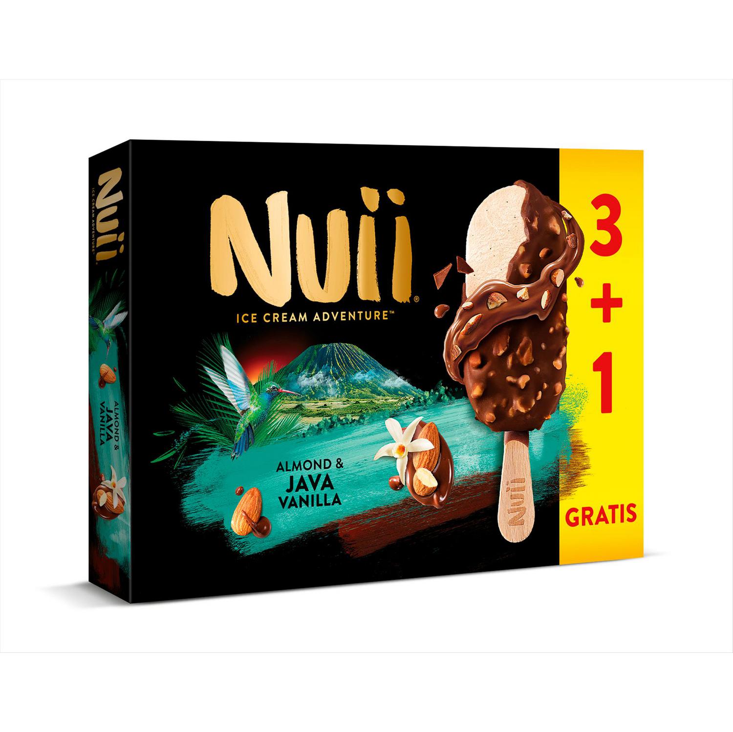 Helado Bombón almendrado con vainilla de Java Nuii sin gluten 4 ud.