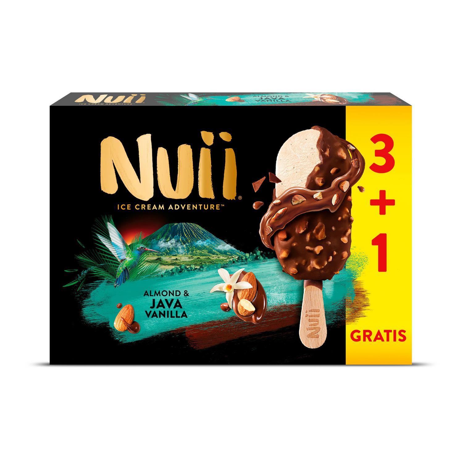 Helado Bombón almendrado con vainilla de Java Nuii sin gluten 4 ud.