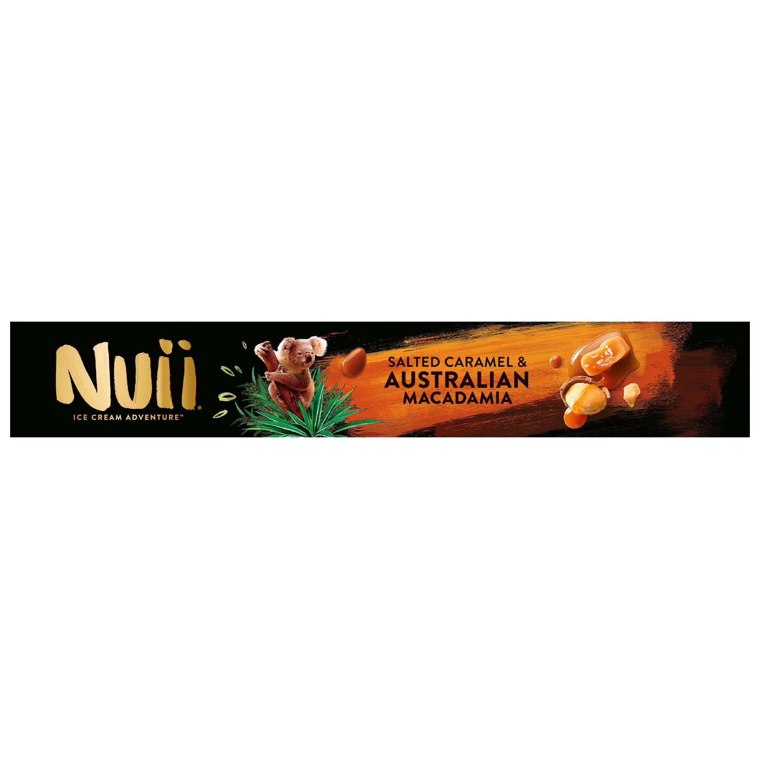 Helado Bombón de caramelo y nueces de Macadamia Australianas Nuii sin gluten 4 ud.