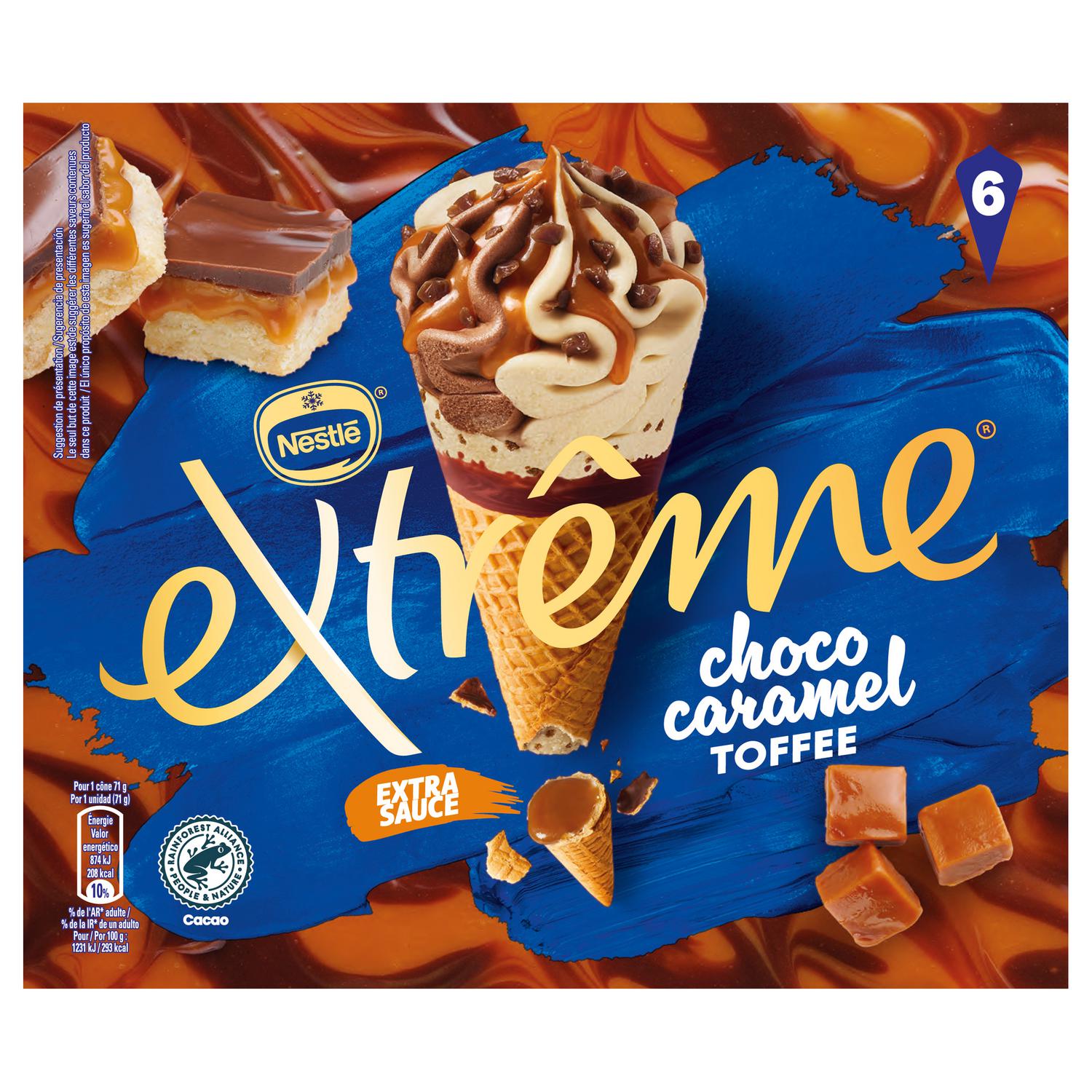 Cono Extreme Caramel Choco Toffee Nestlé 6 ud.