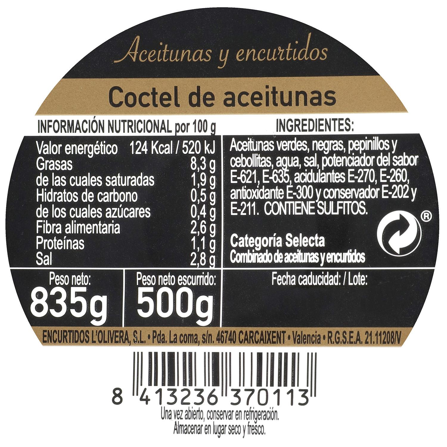 Surtido de aceitunas Aperitivo 500 g