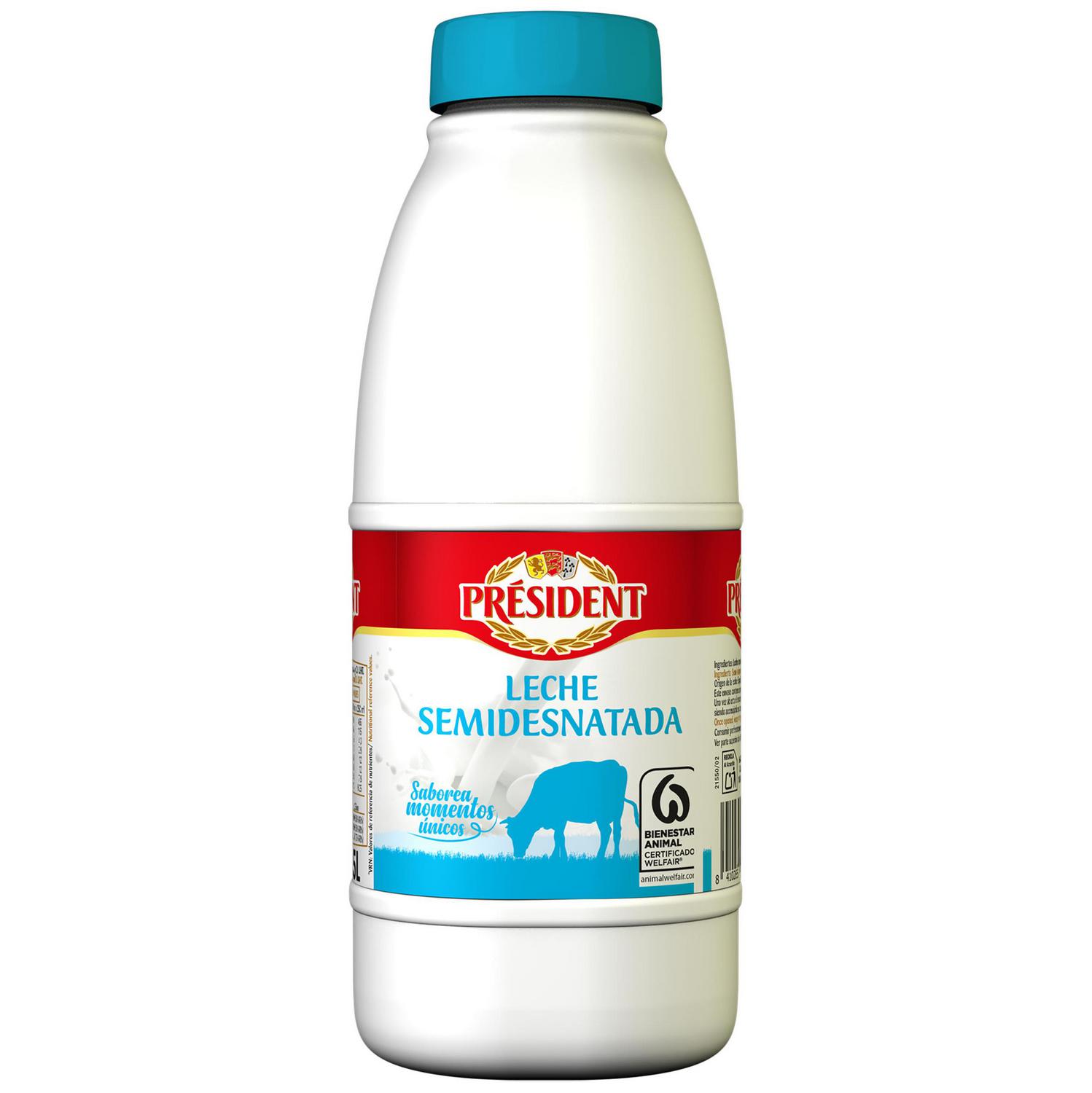 Leche semidesnatada Président botella 1,5 l.