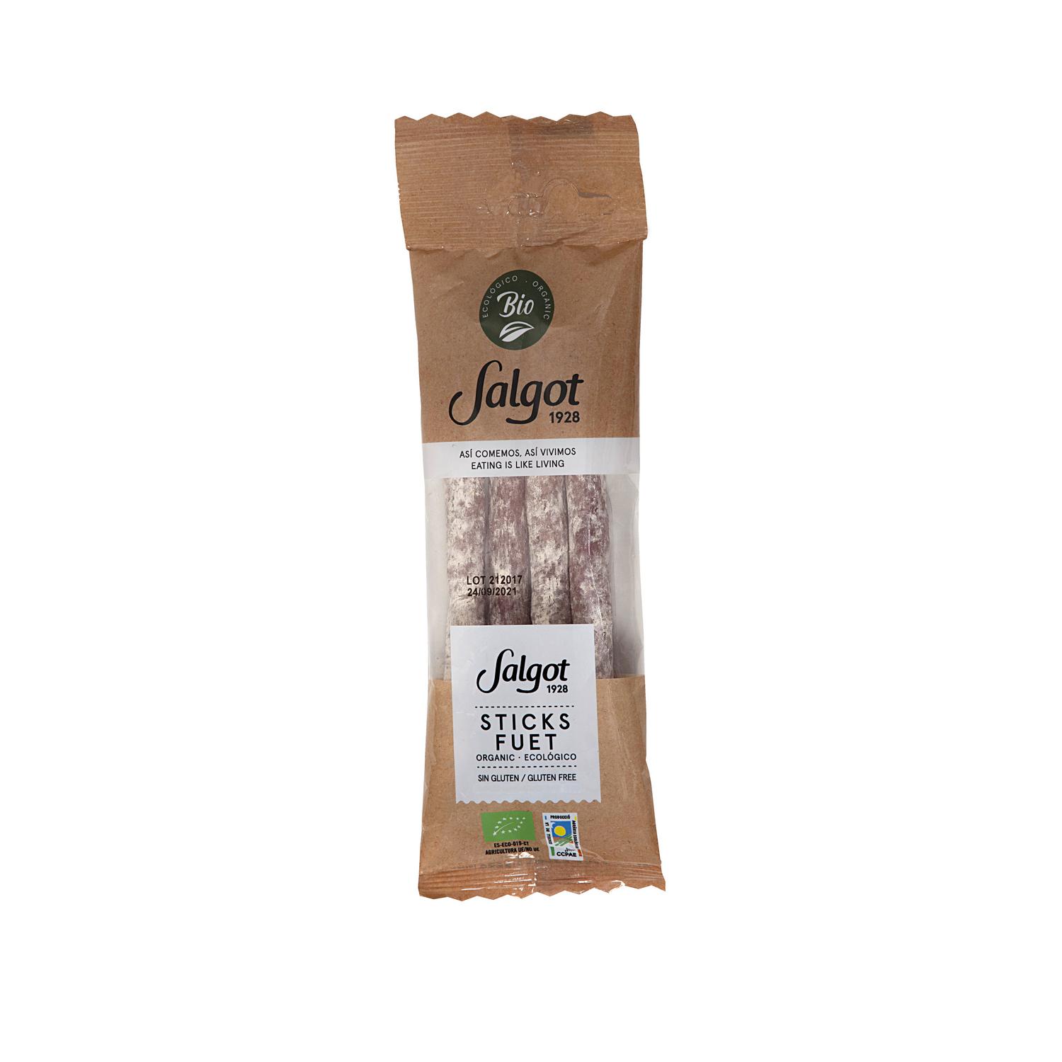 Sticks de fuet ecológico Salgot sin gluten 40 g