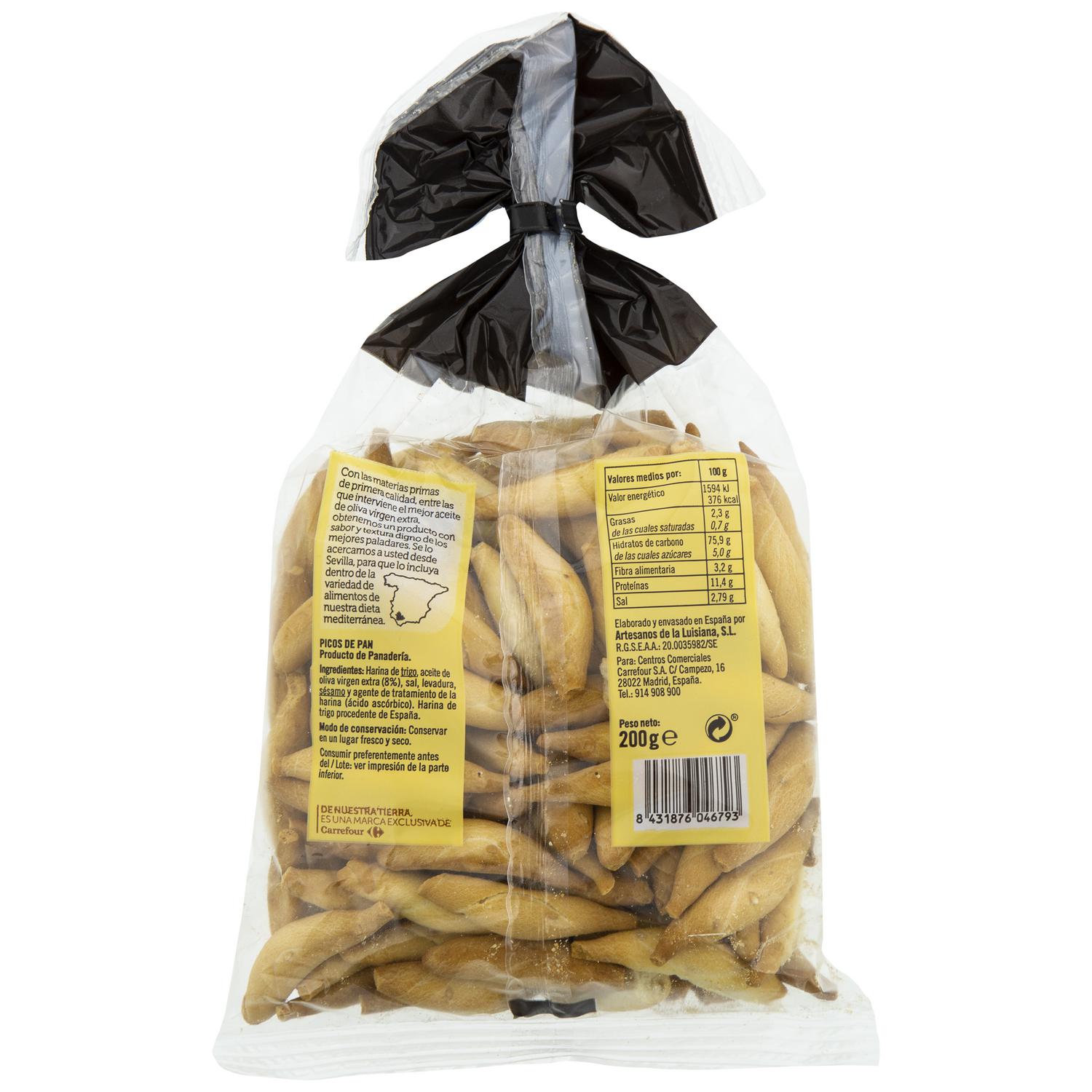 Piquitos con ajonjolí con aceite de oliva De Nuestra Tierra 200 g.