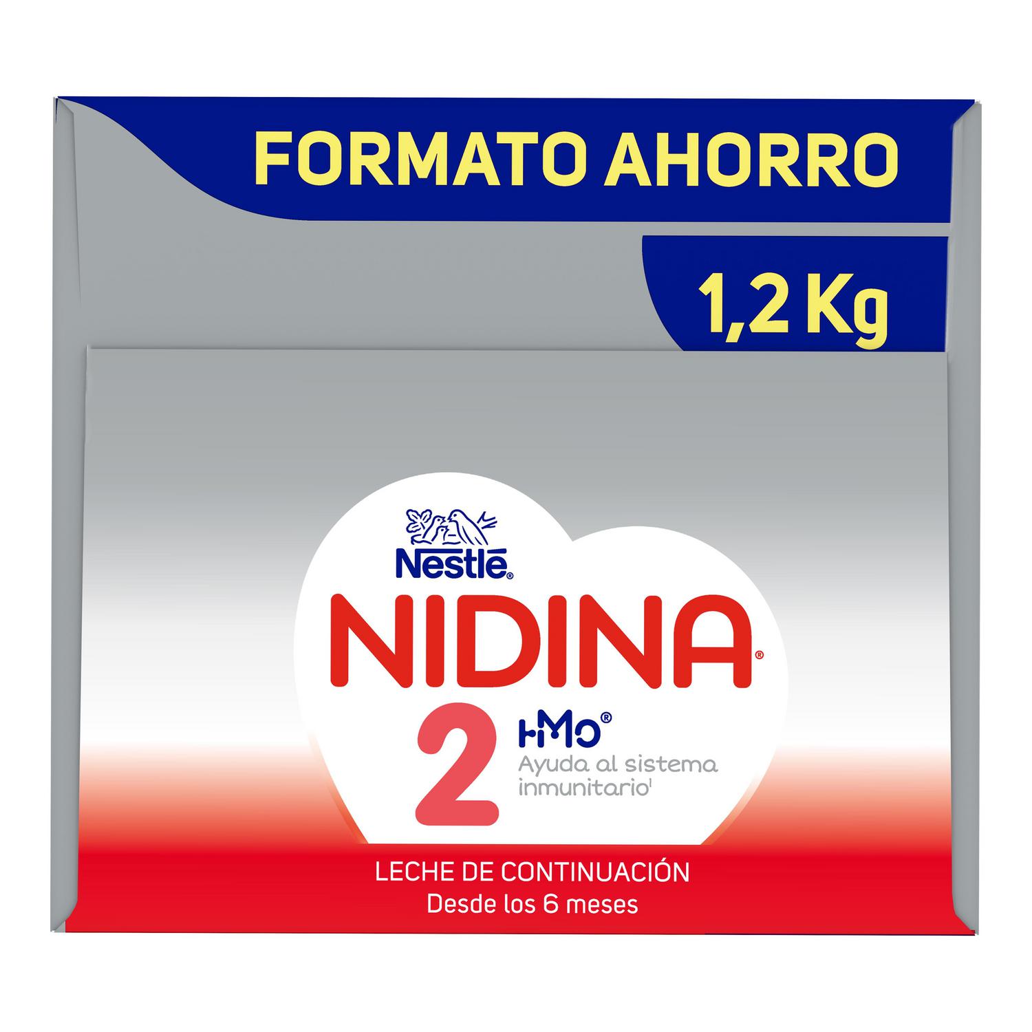 Leche infantil de continuación desde 6 meses en polvo Nestlé Nidina 2 pack de 2 unidades de 600 g.