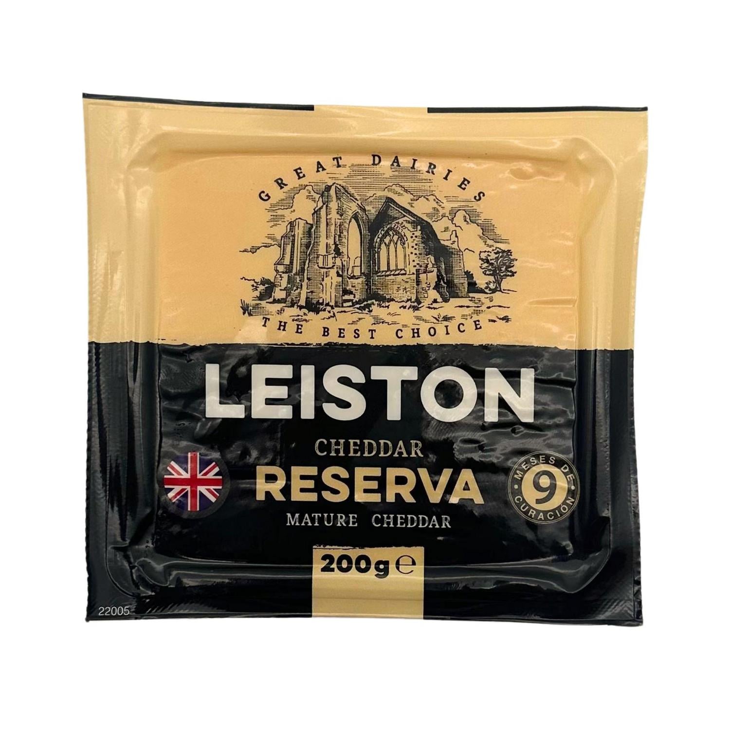 Queso cheddar reserva Leiston taco de 200 g.