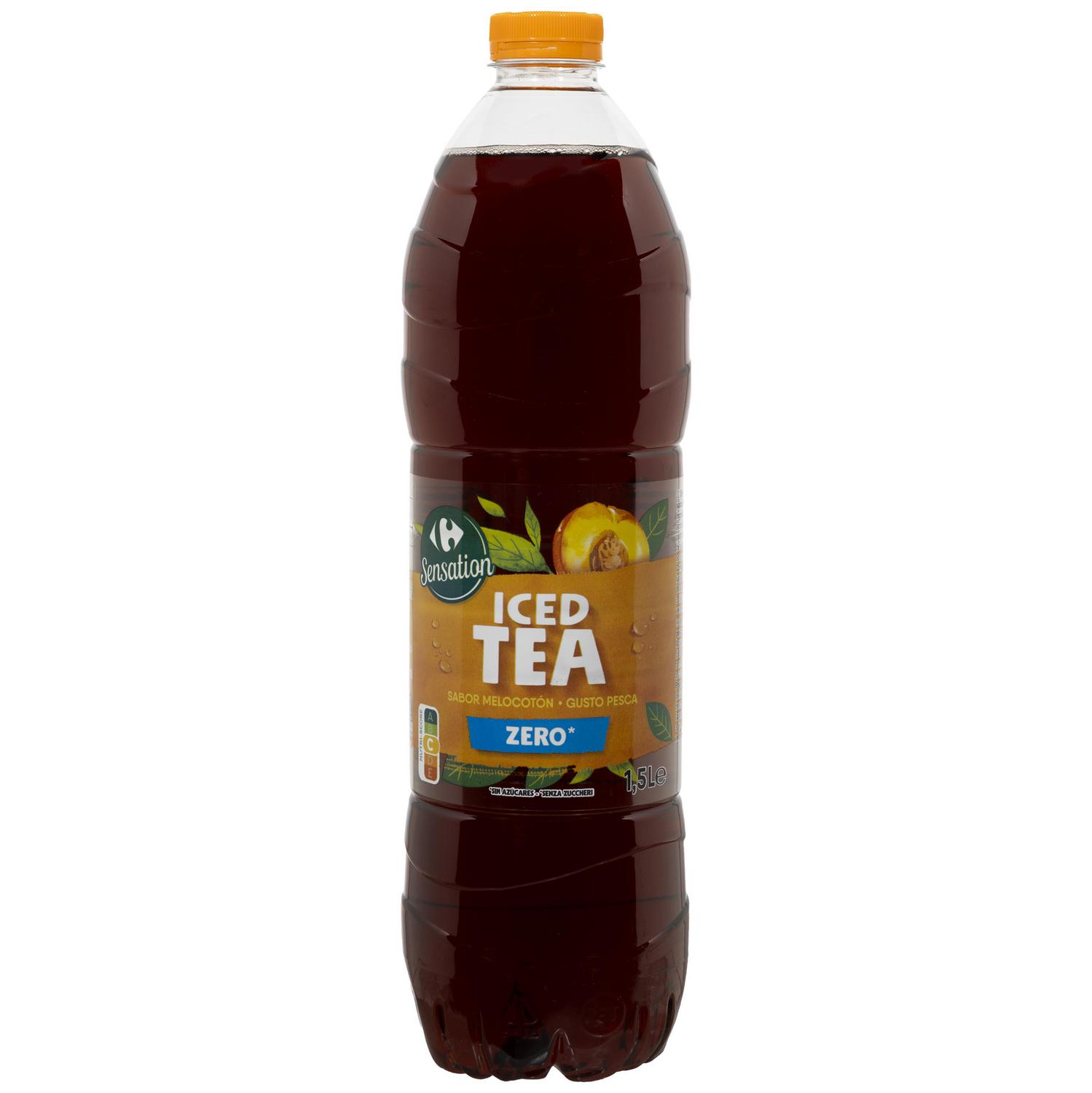 Té sabor melocotón zero Carrefour Sensation botella 1,5 l.