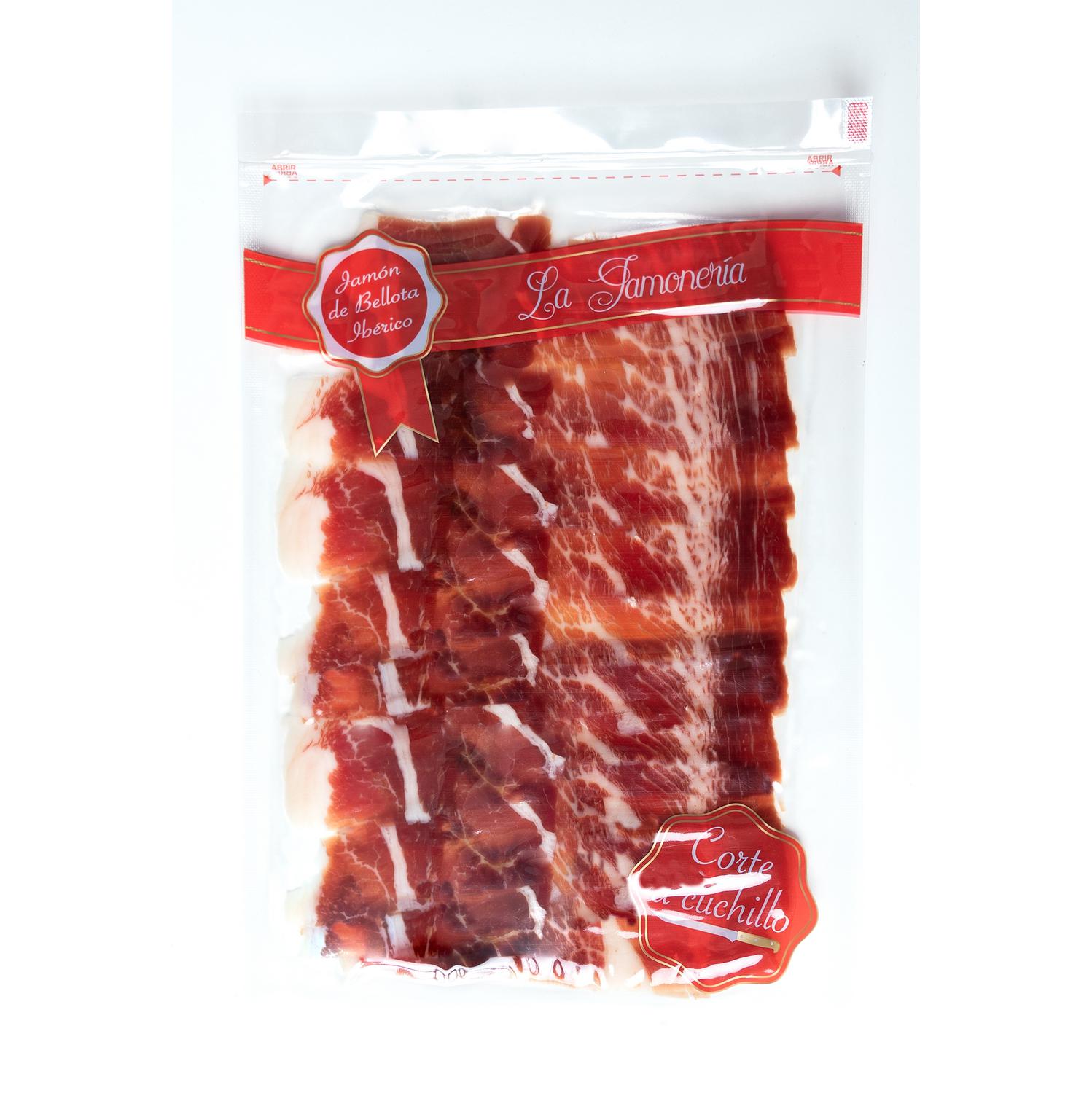 Jamón de Bellota Ibérico 50% Raza Ibérica cortado a cuchillo 80 g