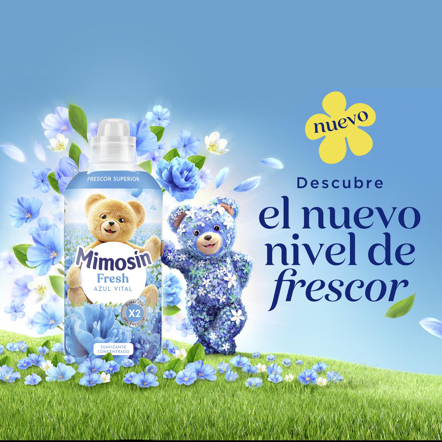 Suavizante concentrado frescor floral Mimosín 56 lavados.