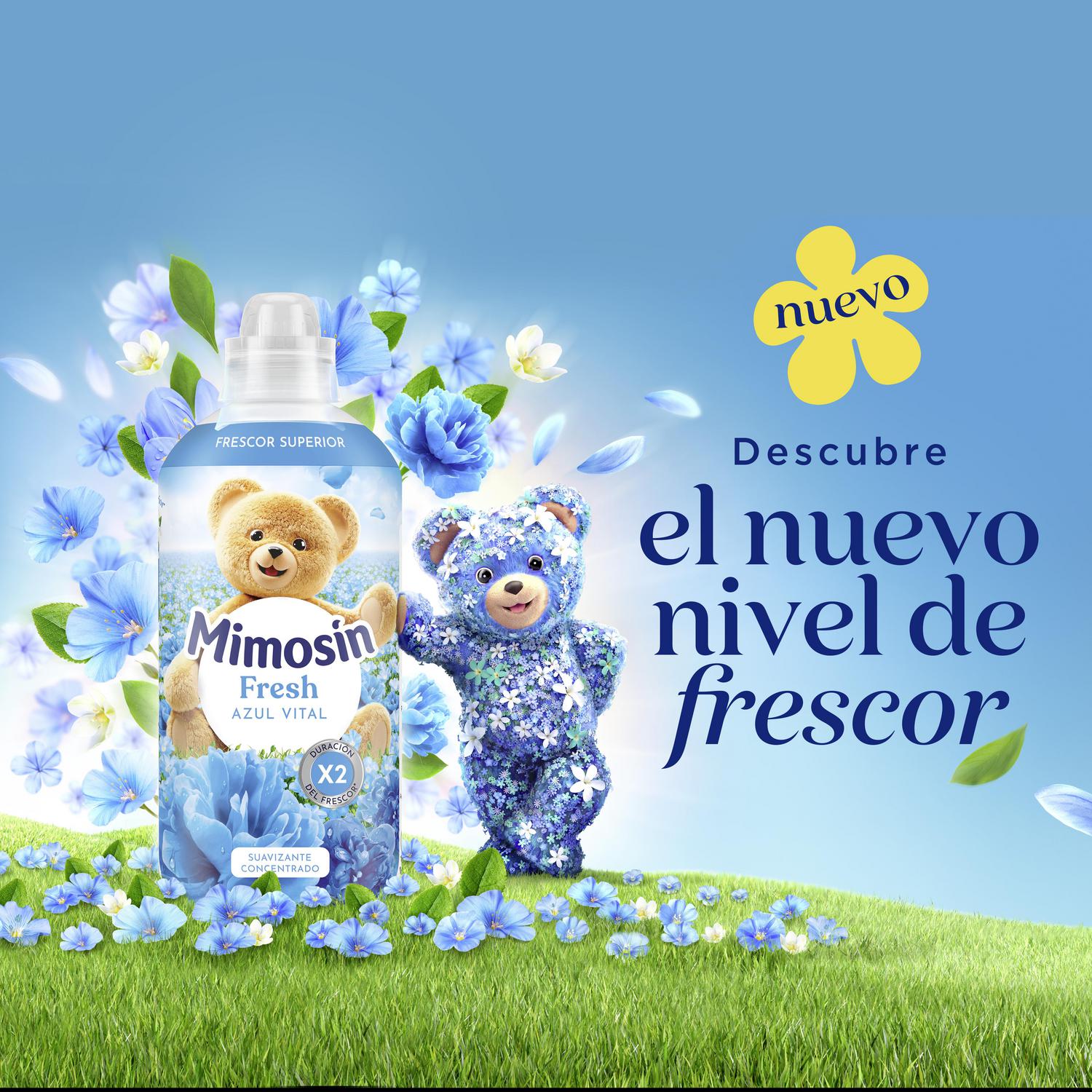 Suavizante concentrado azul vital Mimosín 56 lavados.