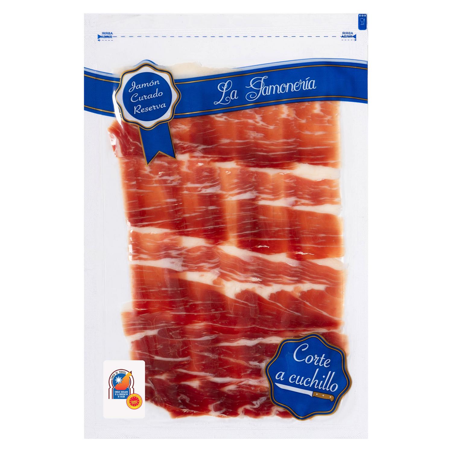 Jamón curado de Teruel en lonchas cortado a cuchillo De Nuestra Tierra 80 g