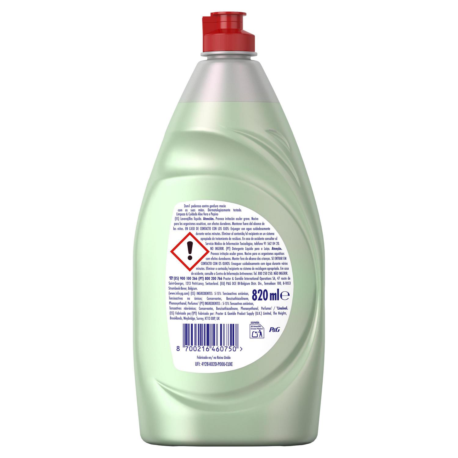 Lavavajillas a mano aloe vera y pepino Limpieza y Cuidado Fairy 650 ml.