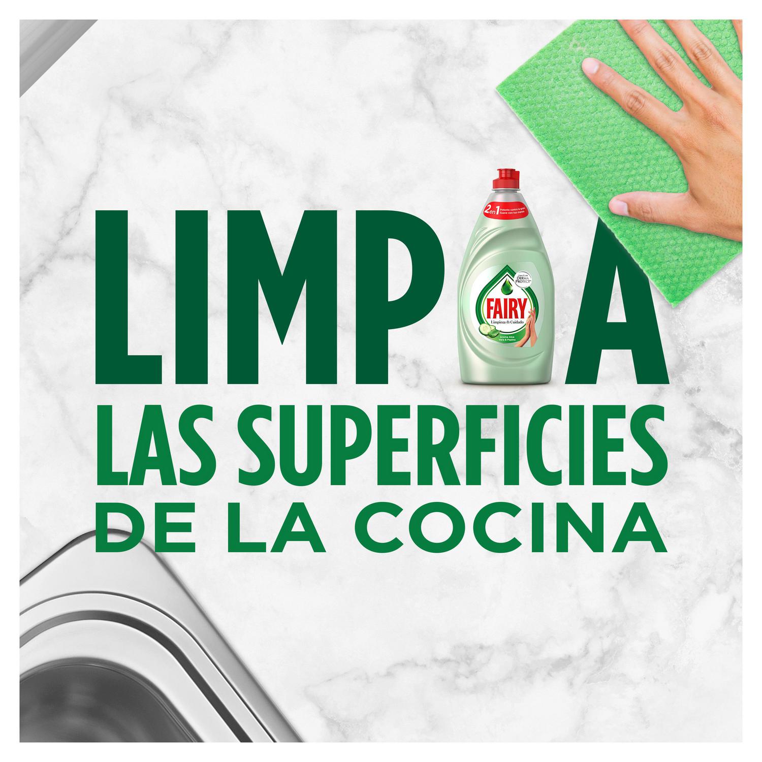 Lavavajillas a mano aloe vera y pepino Limpieza y Cuidado Fairy 650 ml.