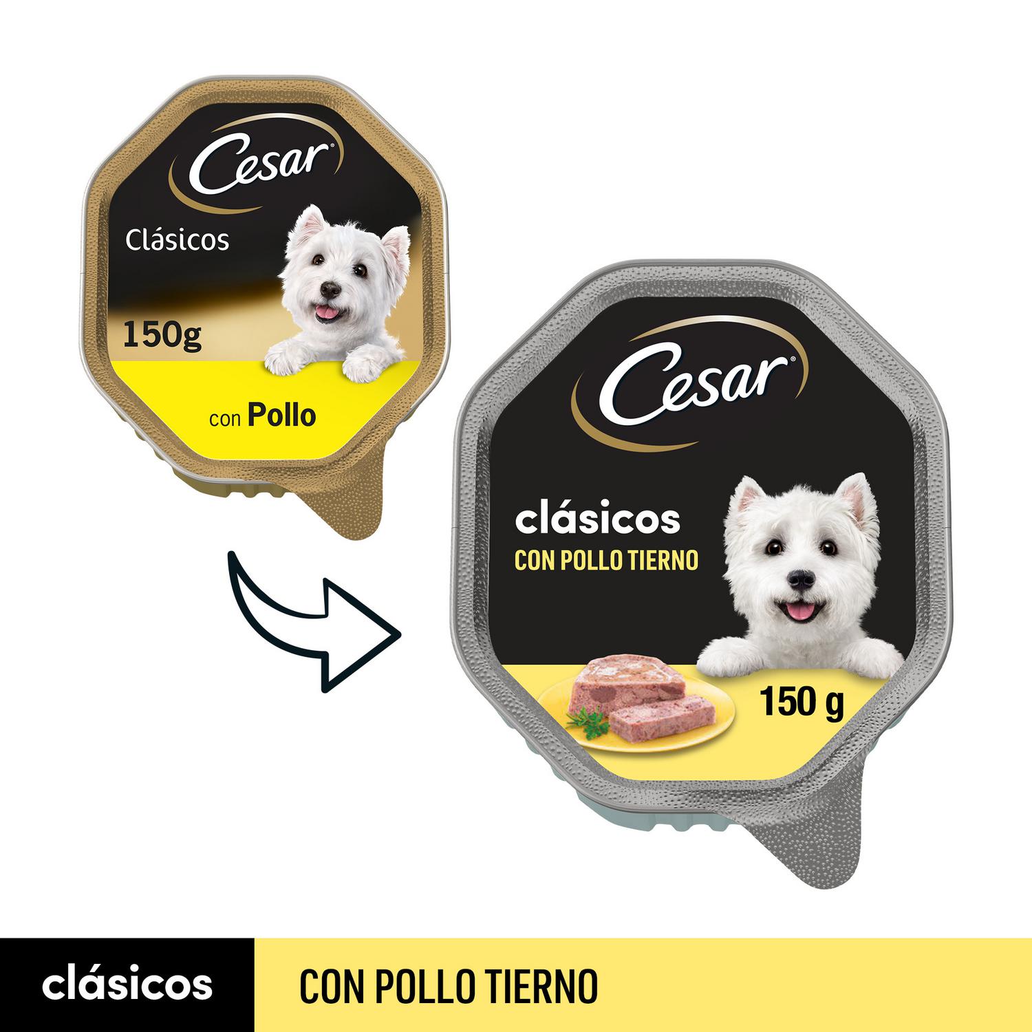 Comida húmeda de pollo para perros Cesar 150 g.