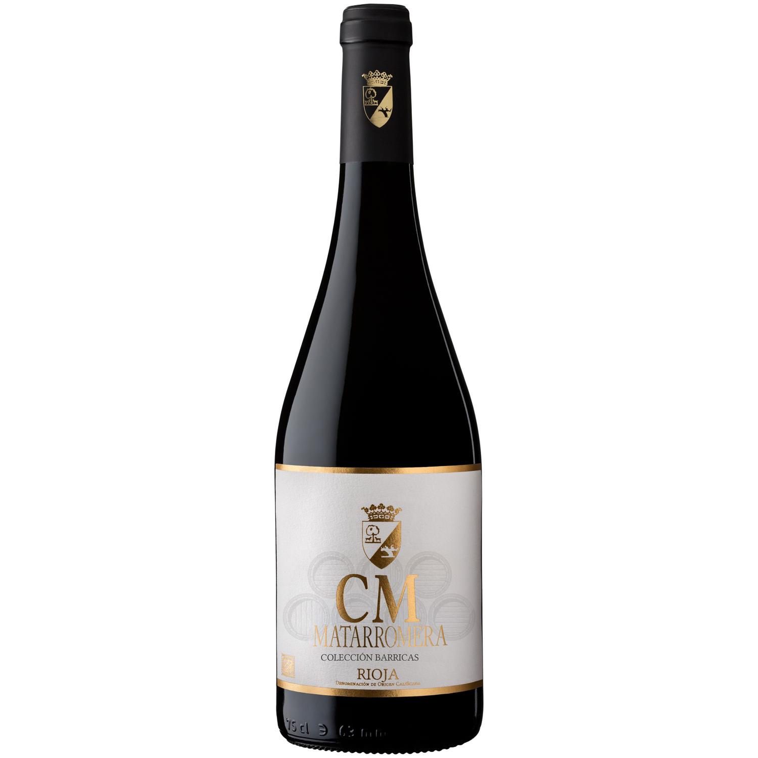 Vino tinto con crianza tempranillo CM Matarromera Colección Barricas D.O.Ca. Rioja 75 cl.