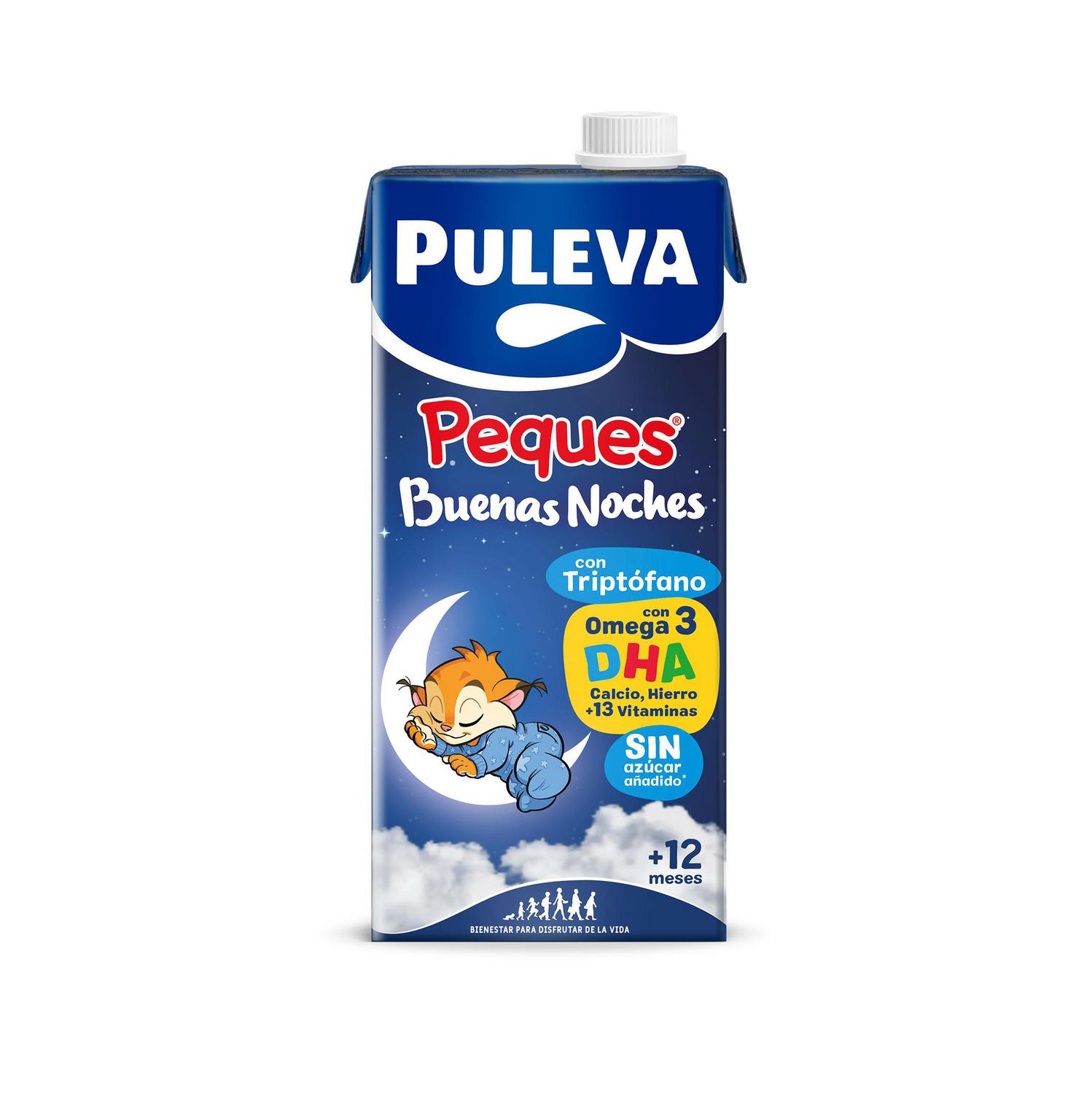 Preparado lácteo infantil con triptófano desde 12 meses Puleva Peques sin gluten, sin lactosa y sin azúcar añadido brik 1 l.