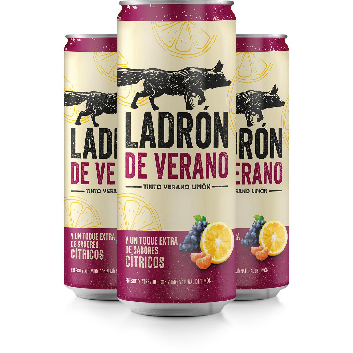 Tinto de verano Ladrón de Verano con limón lata 33 cl.