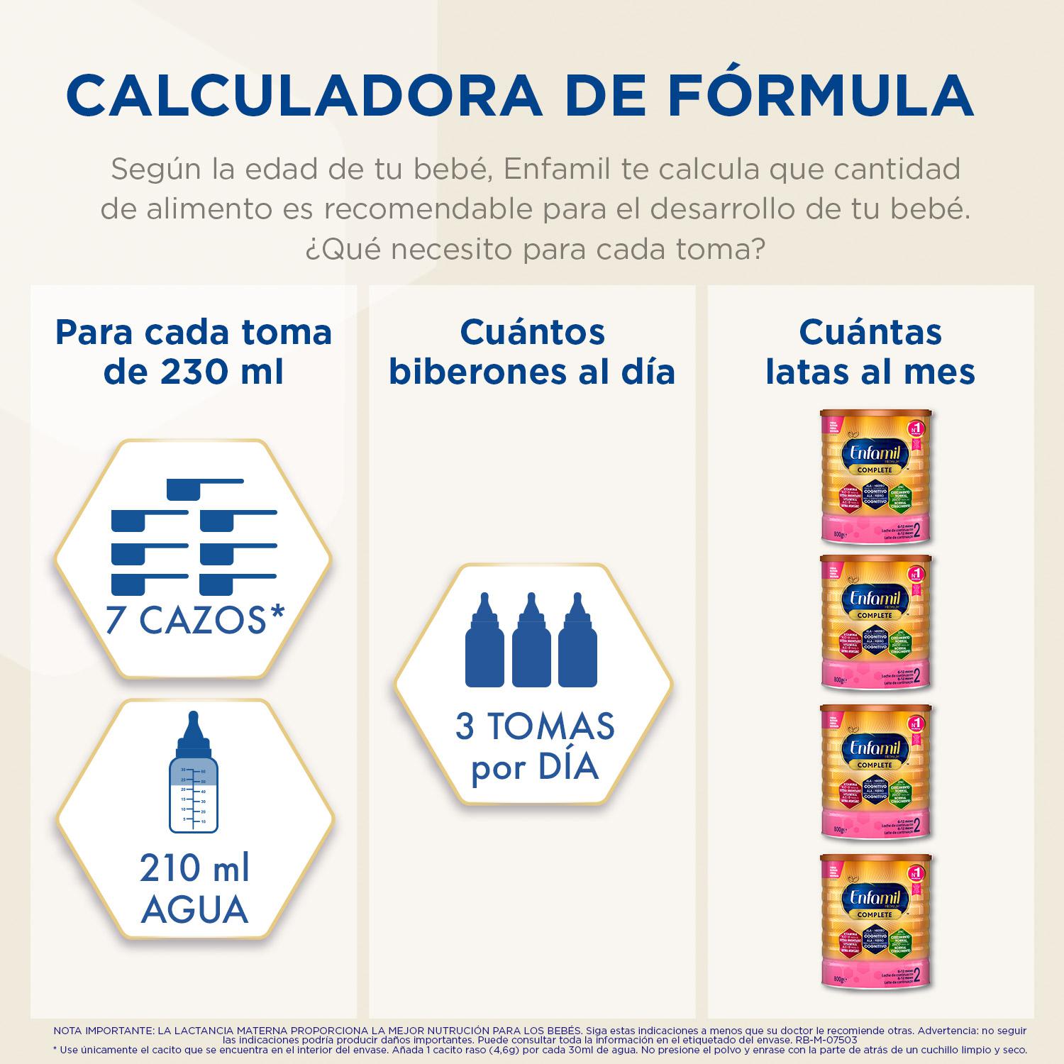 Leche infantil de continuación desde 6 meses en polvo Enfamil Complete 2 800 g.