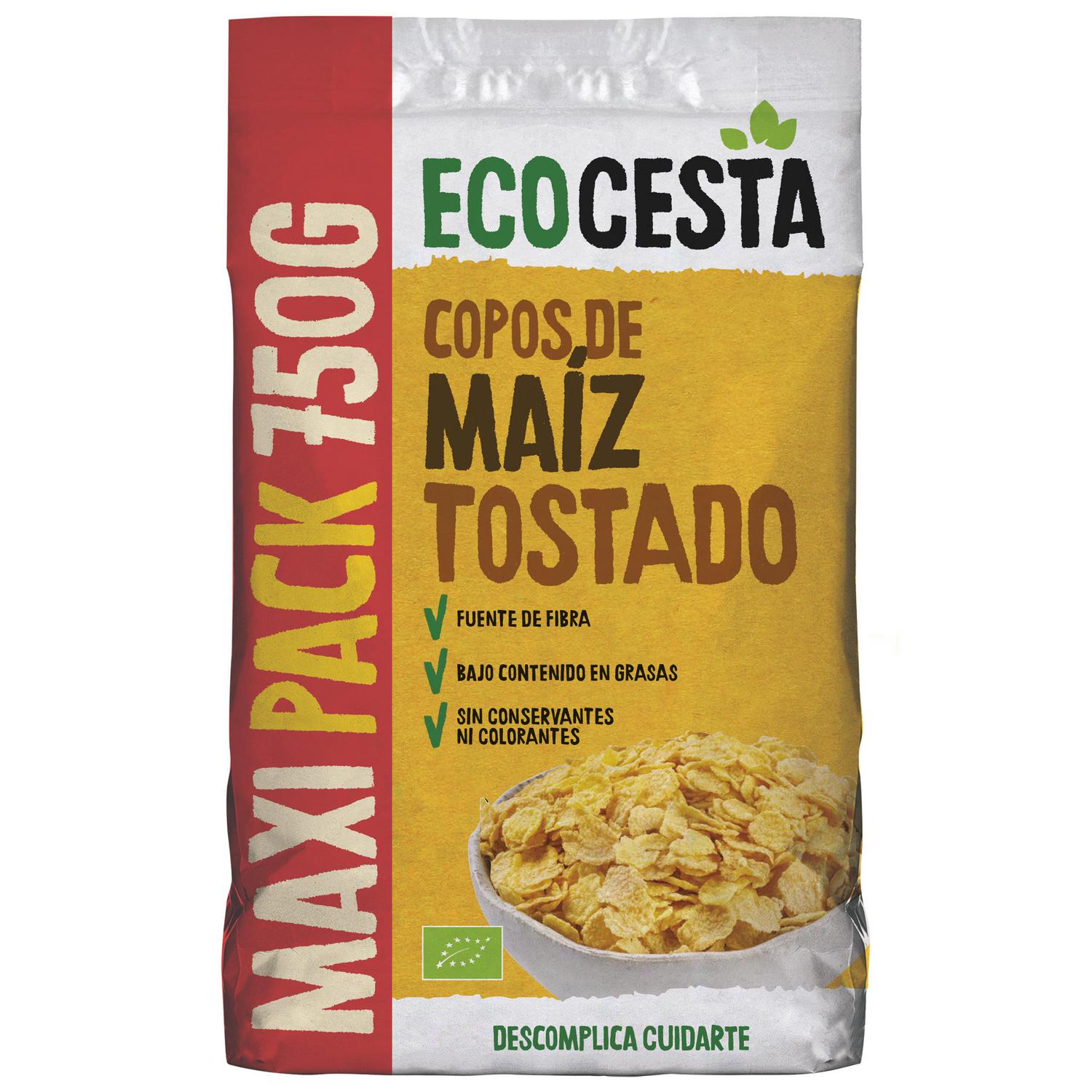 Copos de maíz tostado ecológico EcoCesta 750 g.