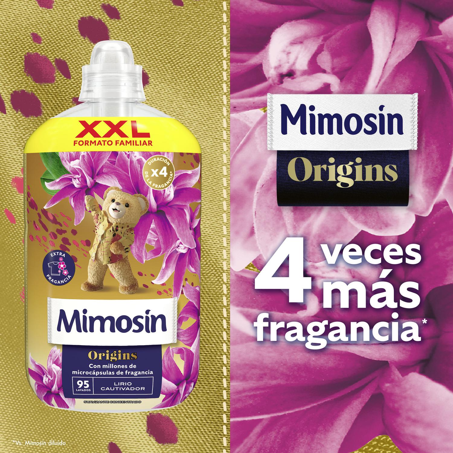 Suavizante concentrado lirio cautivador Origins Mimosín 95 lavados.