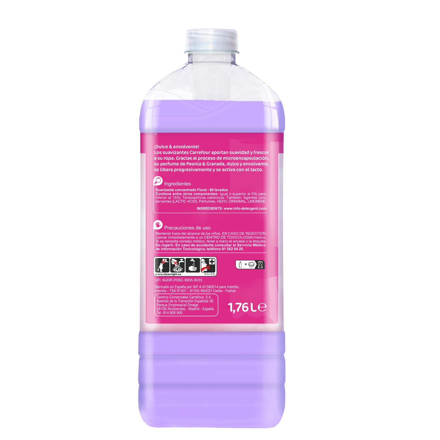 Suavizante concentrado floral Essential Carrefour 80 lavados.