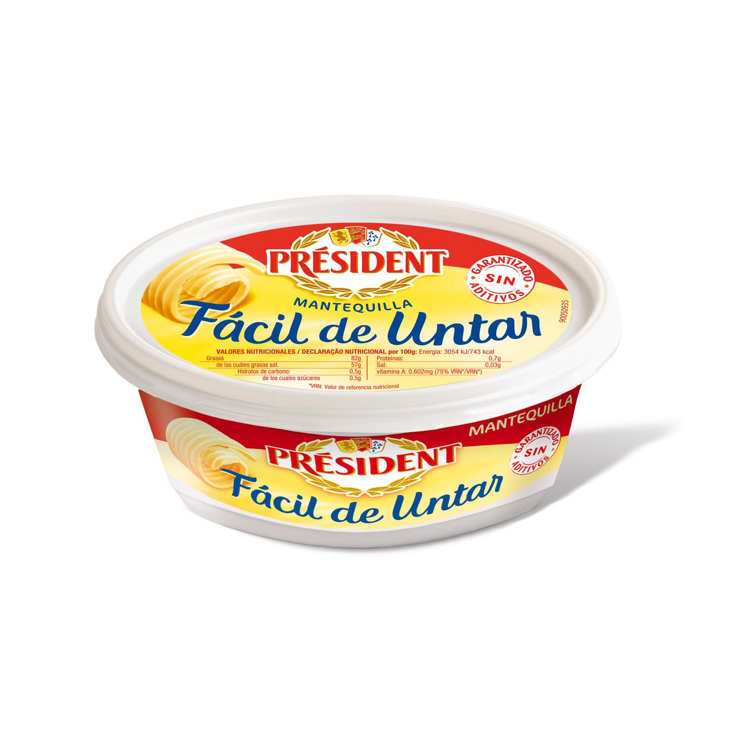 Mantequilla fácil de untar Président 250 g.
