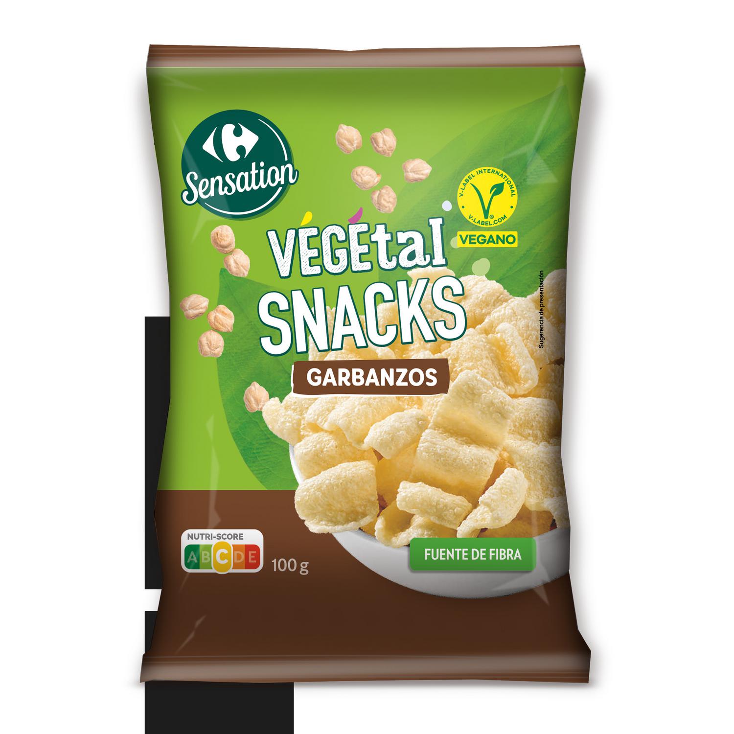 Snack vegetal de garbanzos Sensation Carrefour 100 g.