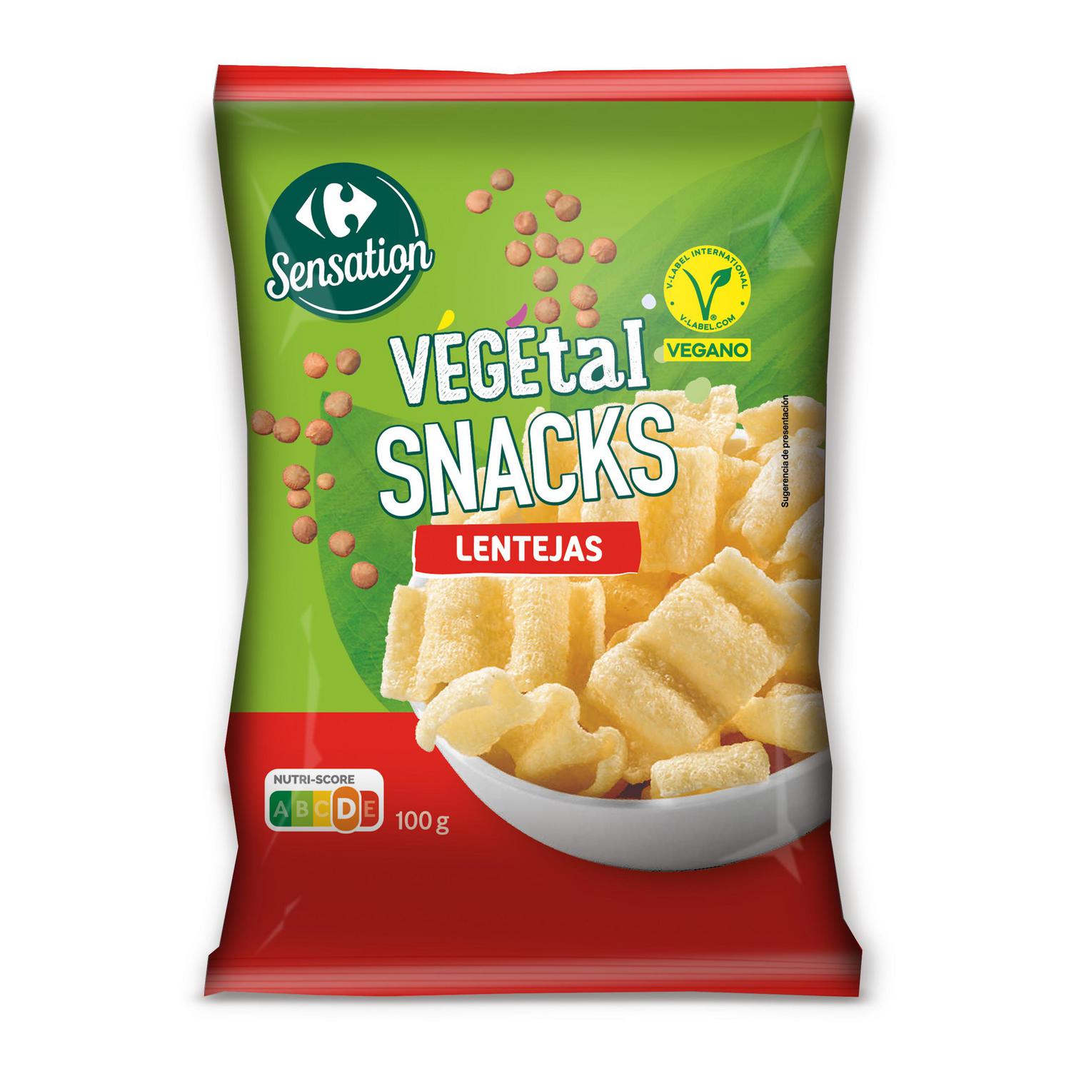 Snack vegetal de lentejas Sensation Carrefour 100 g.
