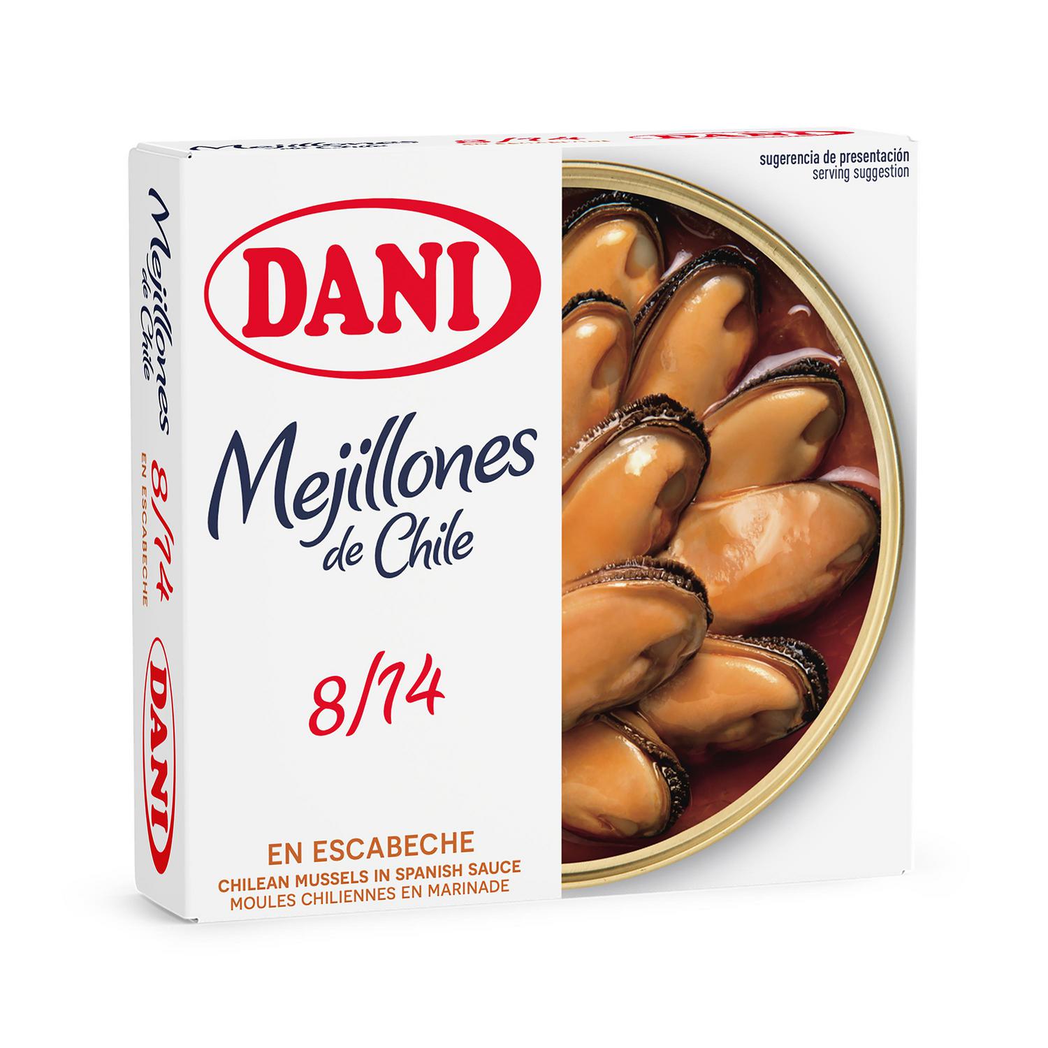 Mejillones de Chile en escabeche 8/14 Dani 69 g.